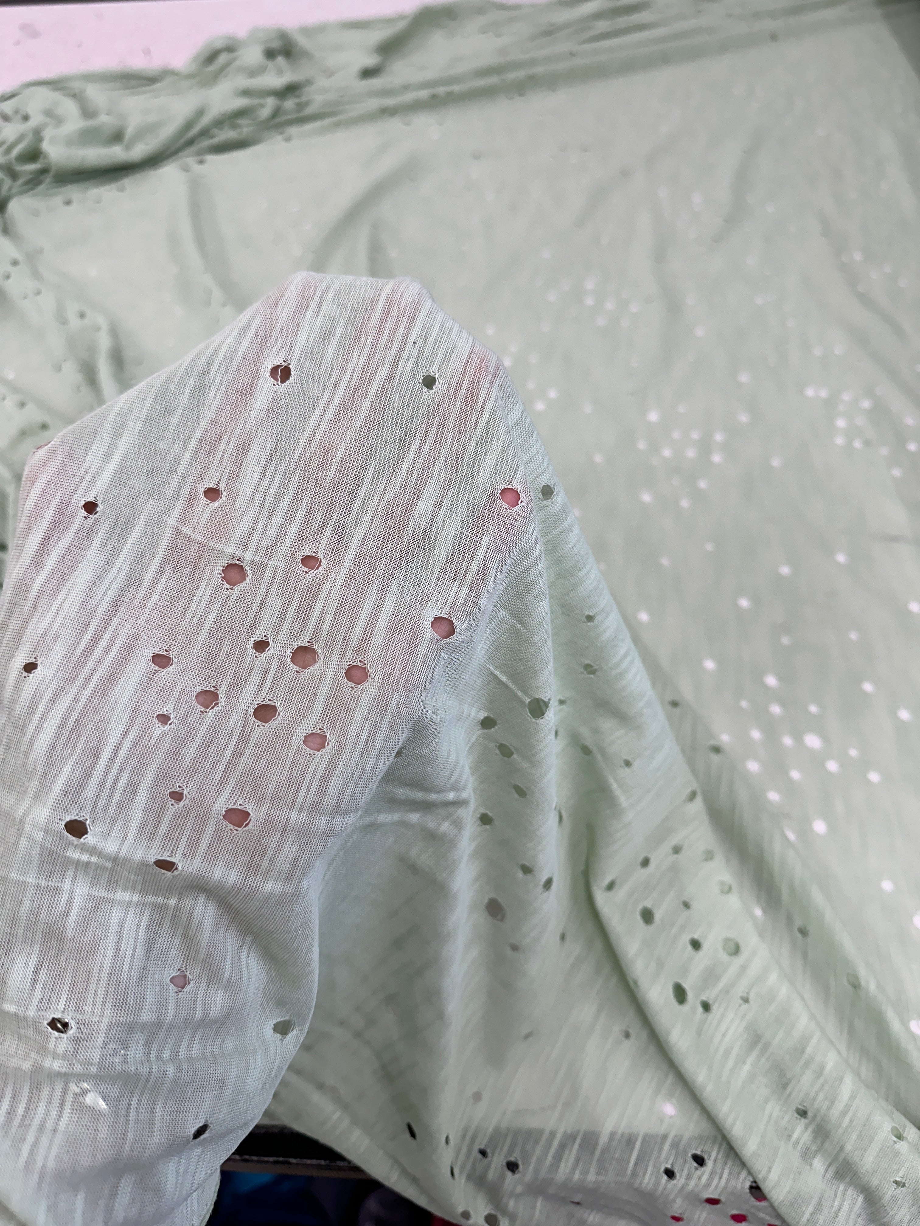 Sage Green Distressed Cotton Rayon Jersey, Sage Green Cotton, Organic cotton, Breathable fabric, Lightweight fabric,Fair trade cotton, Cotton yarn, Gauze fabric, Cotton fashion, Tie-dye fabric