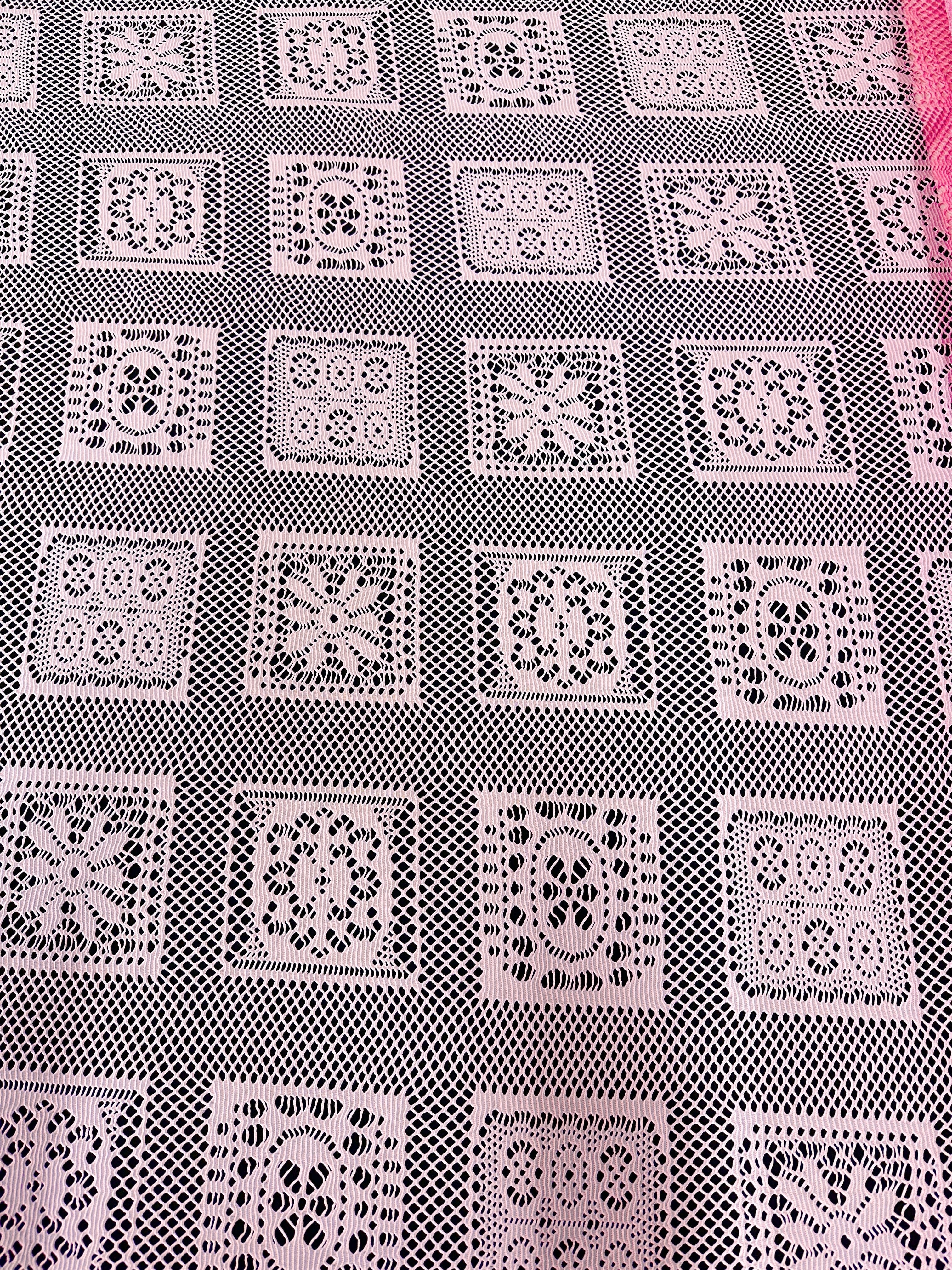 Baby Pink Geometric Crochet Hollow Out Knit, online textile store, sewing, fabric store, sewing store, cheap fabric store, kiki textiles