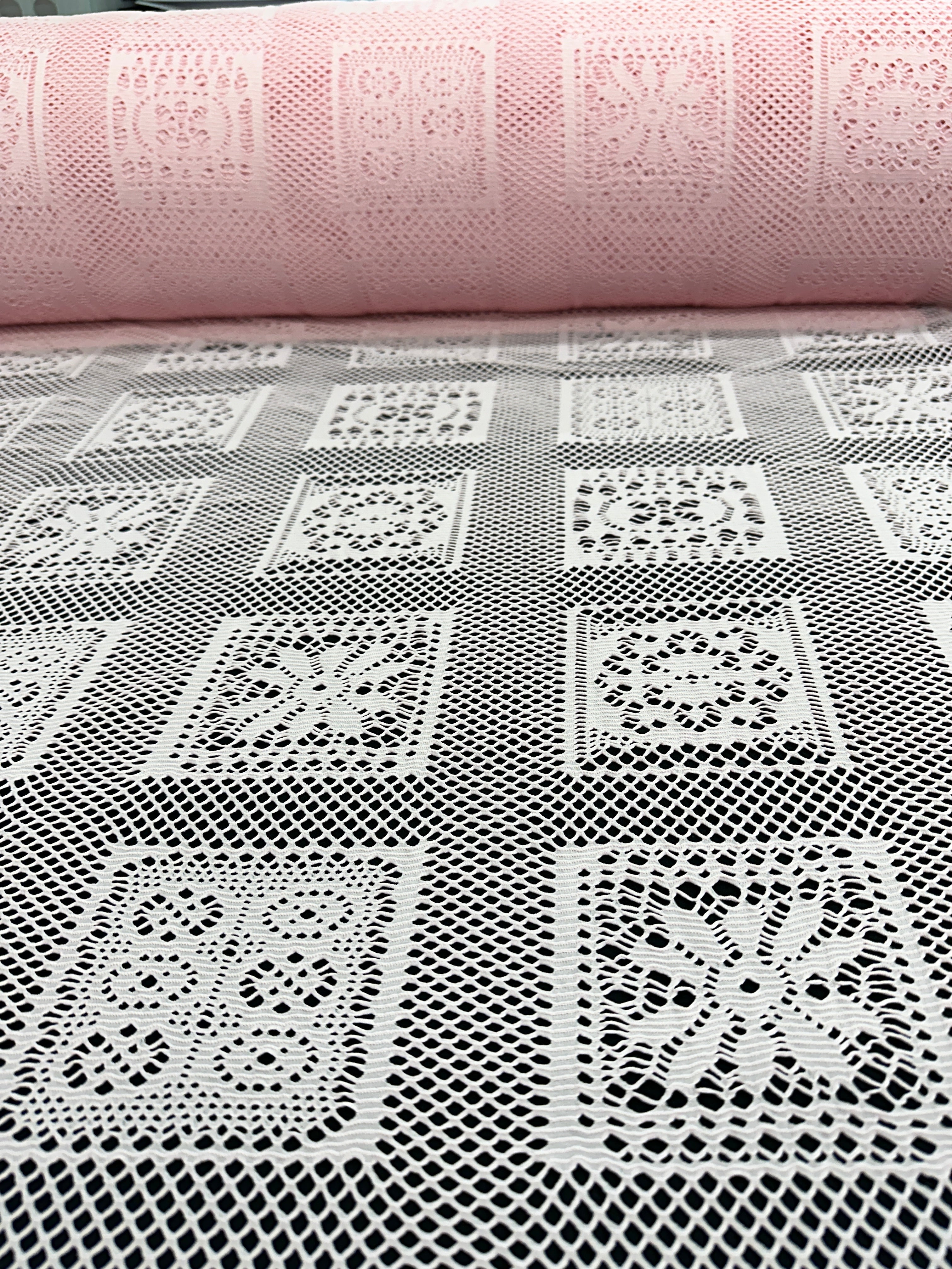 Baby Pink Geometric Crochet Hollow Out Knit, online textile store, sewing, fabric store, sewing store, cheap fabric store, kiki textiles