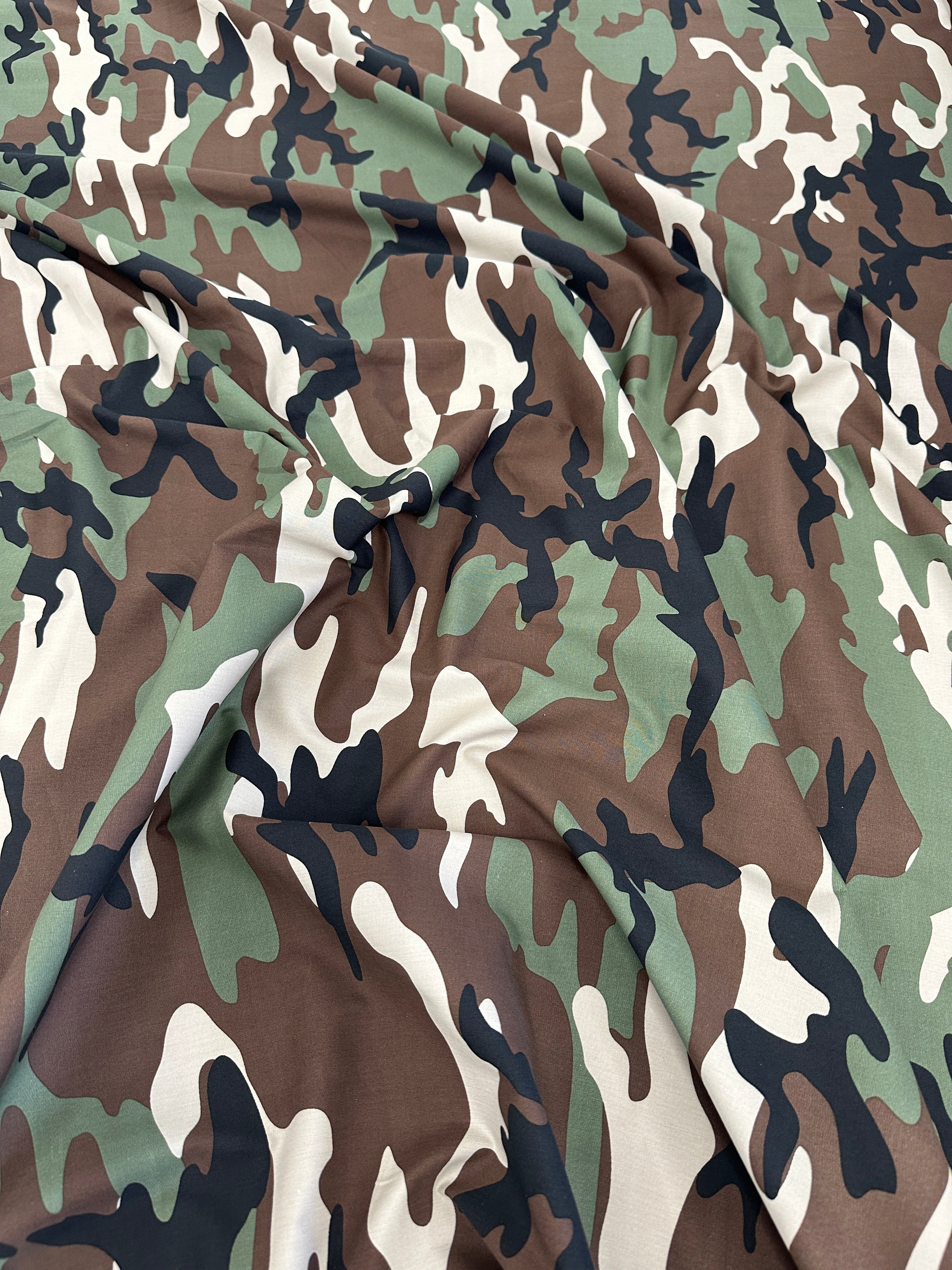 Army Print Prima Cotton, Army Cotton, Organic cotton, Breathable fabric, Lightweight fabric,Fair trade cotton, Cotton yarn, Gauze fabric, Cotton fashion, Tie-dye fabric