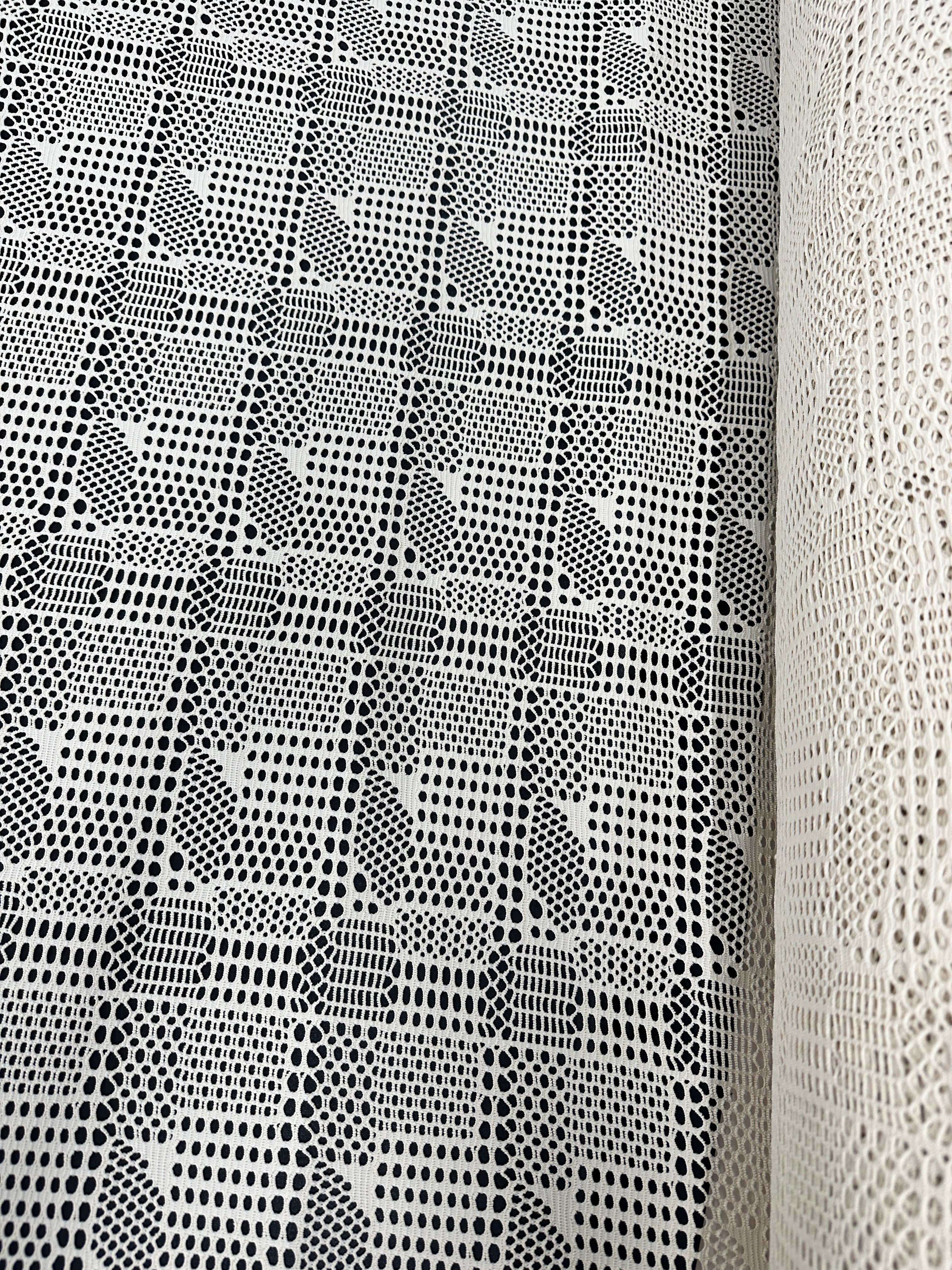 White Geometric Hollow Out Knit, online textile store, sewing, fabric store, sewing store, cheap fabric store, kiki textiles