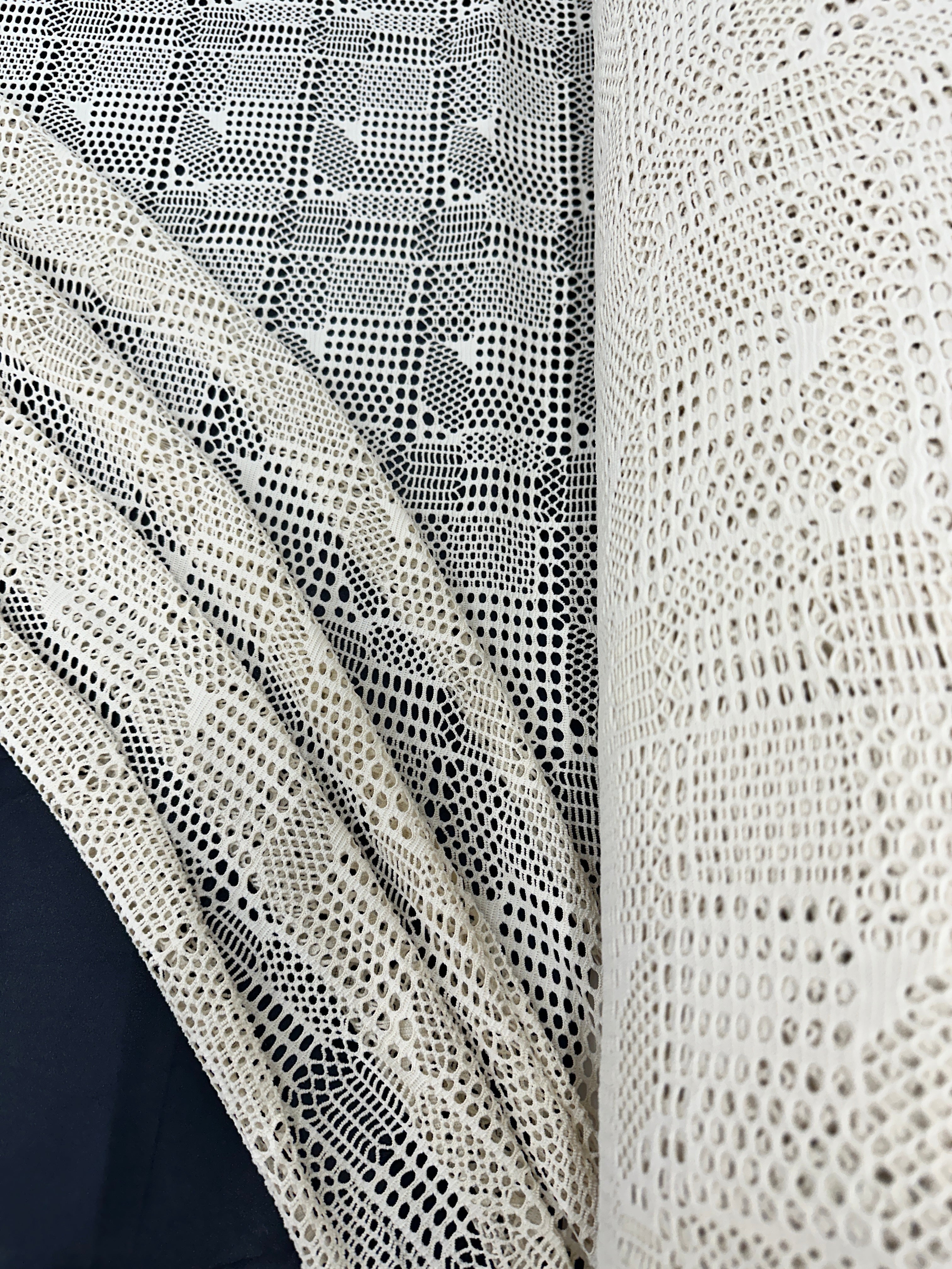 White Geometric Hollow Out Knit, online textile store, sewing, fabric store, sewing store, cheap fabric store, kiki textiles