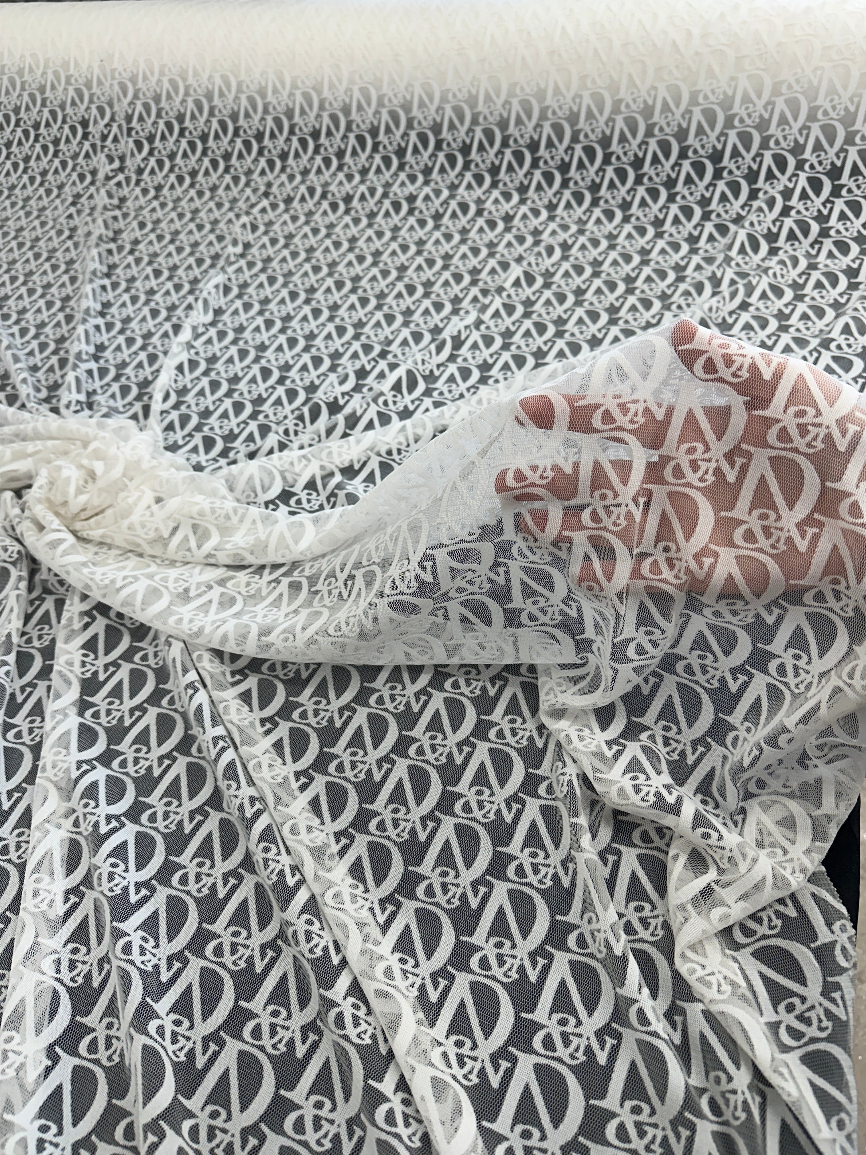 White Letter Power Mesh, sewing, fabric store, sewing store, cheap fabric store, kiki textiles