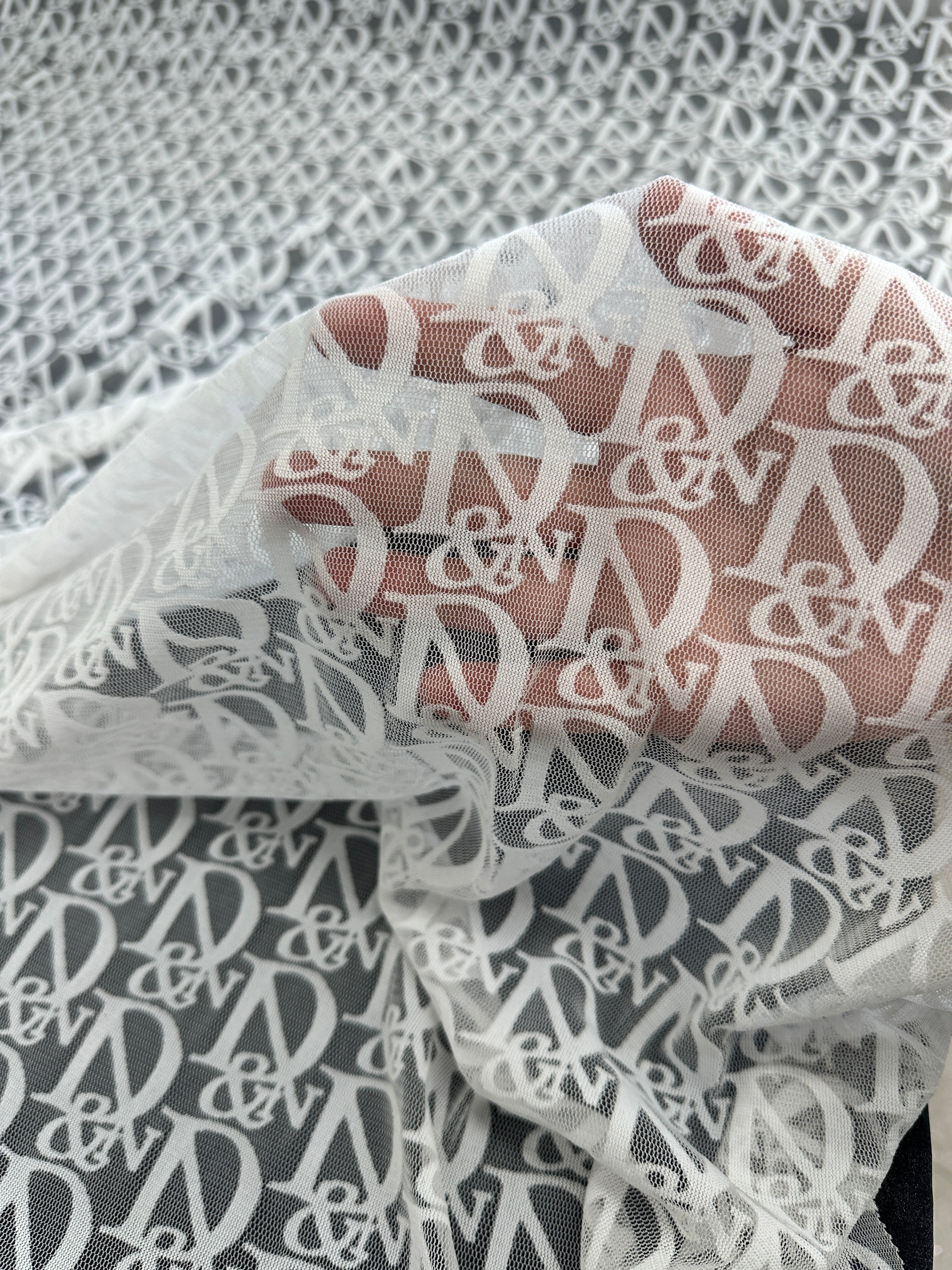 White Letter Power Mesh, sewing, fabric store, sewing store, cheap fabric store, kiki textiles
