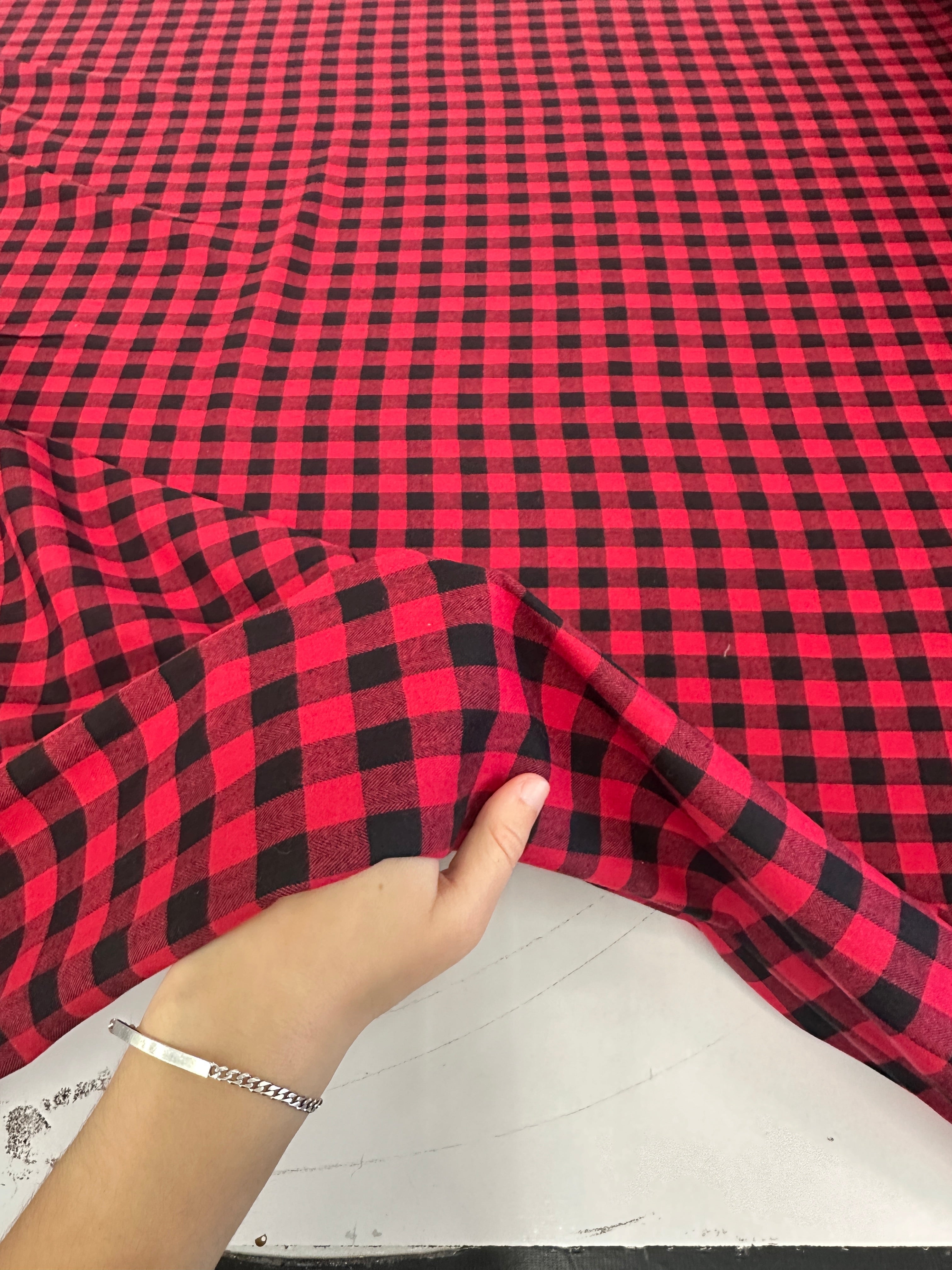 Black Red Woven Checkered Wool Blend, sewing, fabric store, sewing store, cheap fabric store, kiki textiles