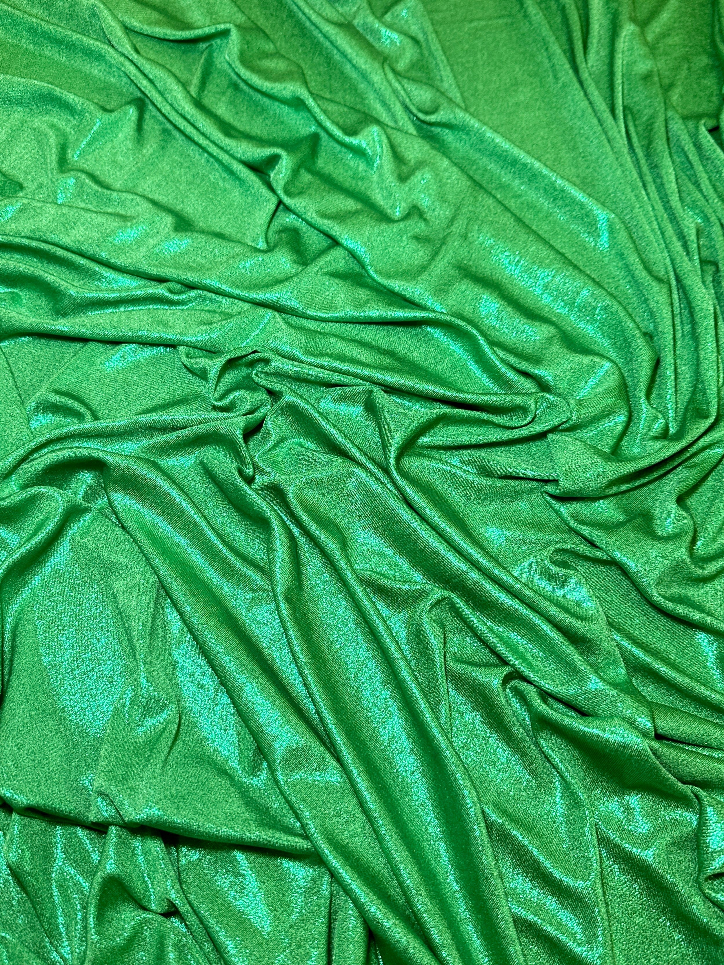 apple green slinky foiled jersey, green foiled jersey, dark green foiled jersey, light green foiled jersey, foiled jersey for woman, foiled jersey on sale, foiled jersey on discount, best quality foiled jersey