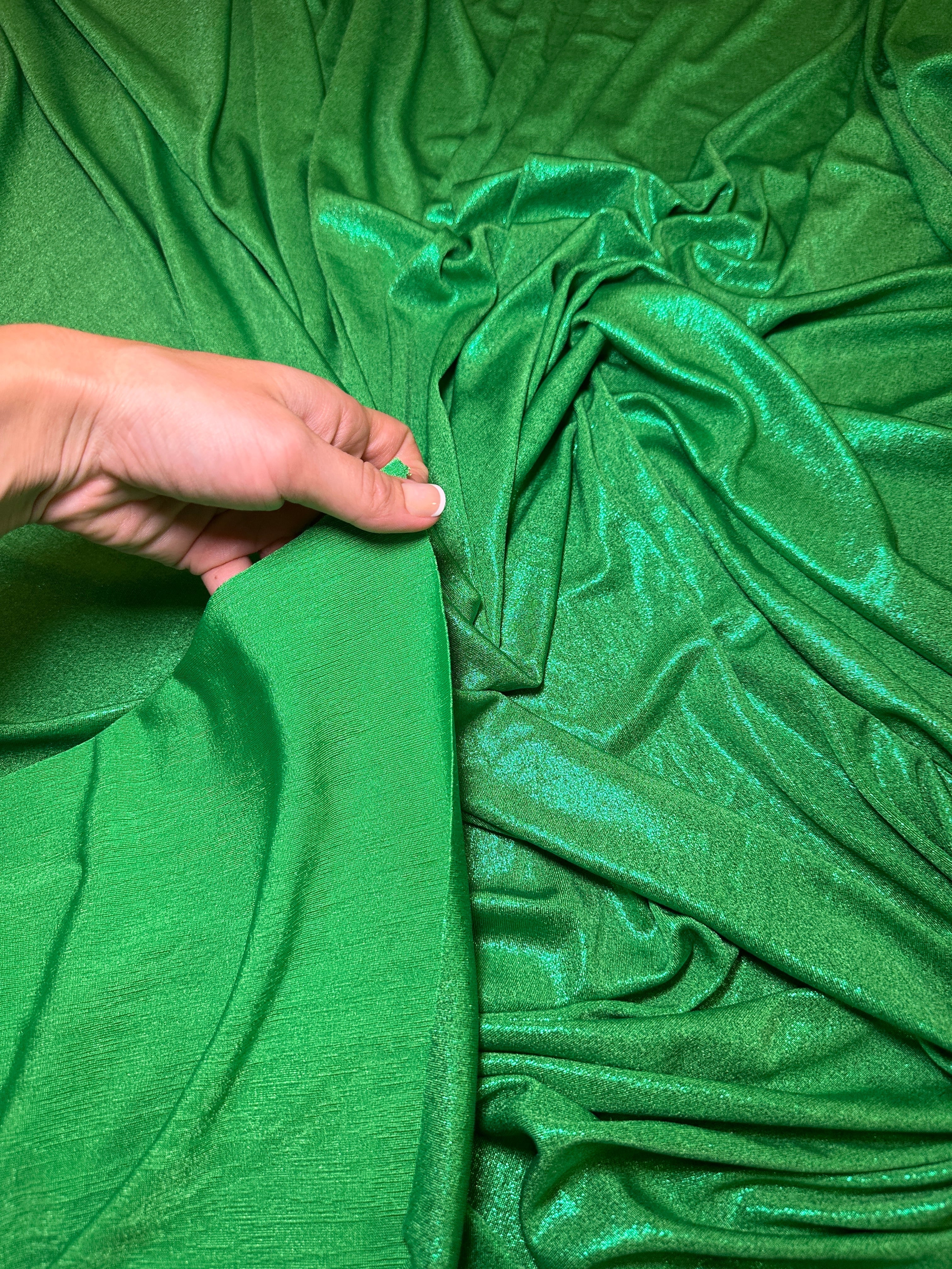 apple green slinky foiled jersey, green foiled jersey, dark green foiled jersey, light green foiled jersey, foiled jersey for woman, foiled jersey on sale, foiled jersey on discount, best quality foiled jersey