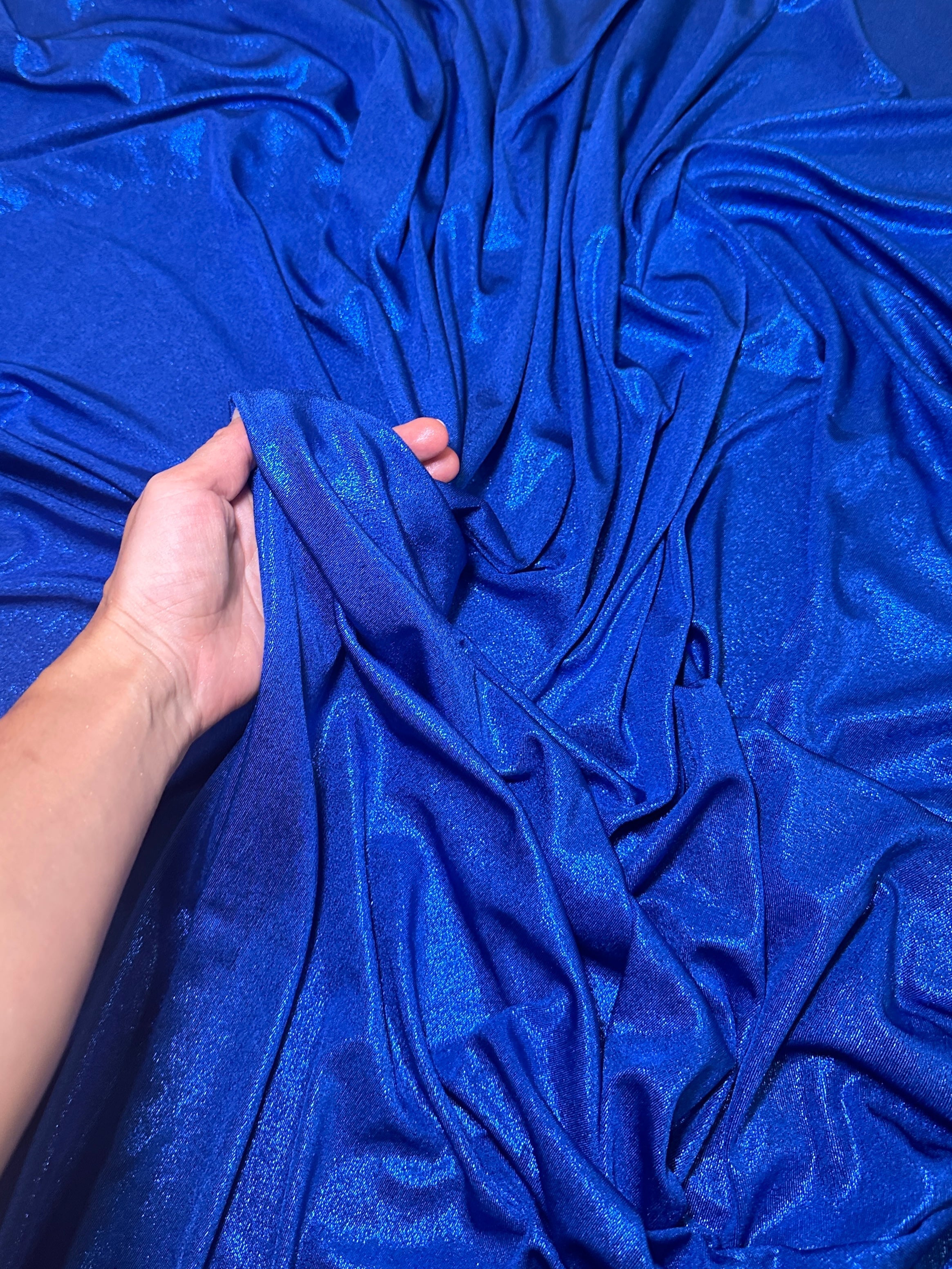 royal blue slinky foiled jersey, blue foiled jersey, dark blue foiled jersey, light blue foiled jersey, foiled jersey for woman, foiled jersey on sale, foiled jersey on discount, best quality foiled jersey