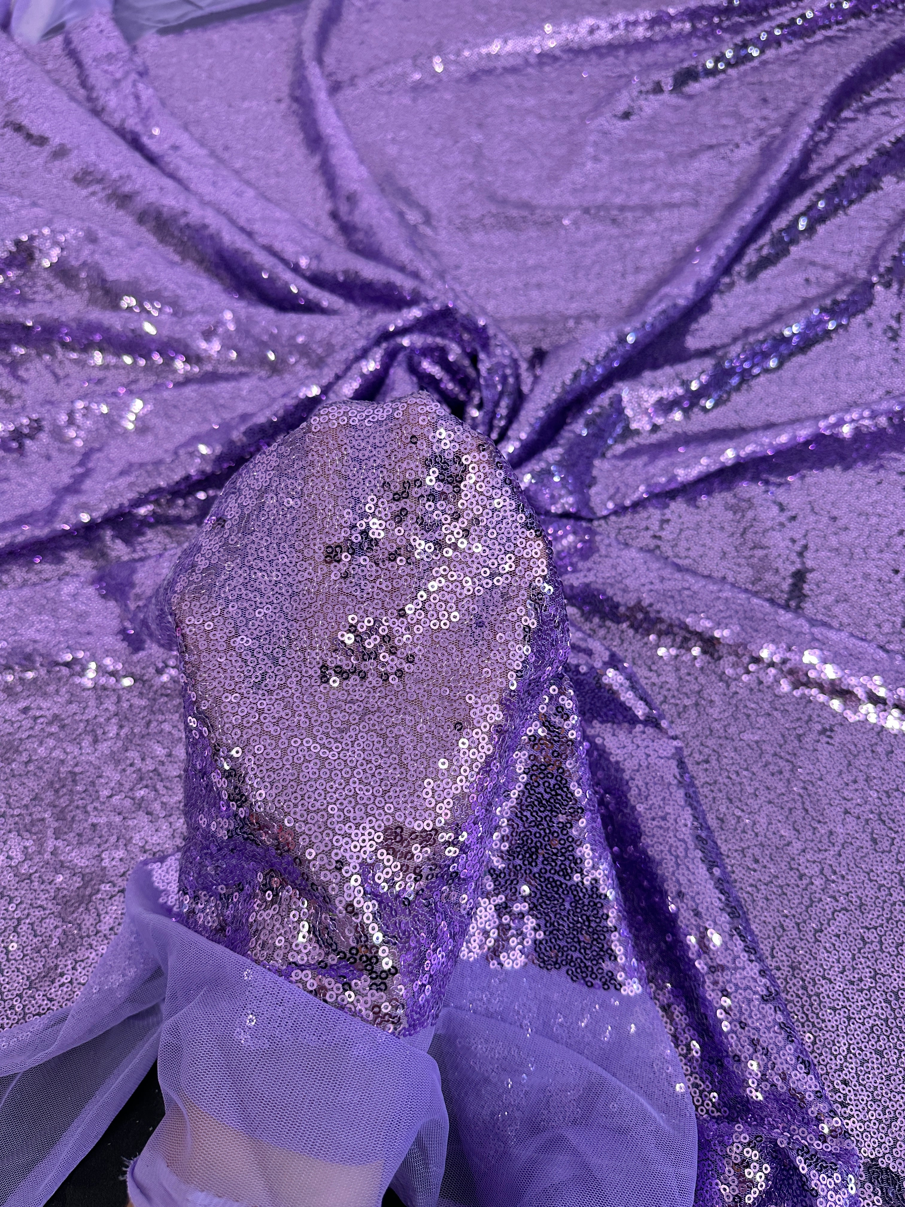 Lavender Sequin on Mesh, Lavender Sequin Mesh for woman, Stretch Sequin Mesh for bride, Stretch Sequin Mesh on sale, Sequin Mesh on discount, Sequin Mesh online