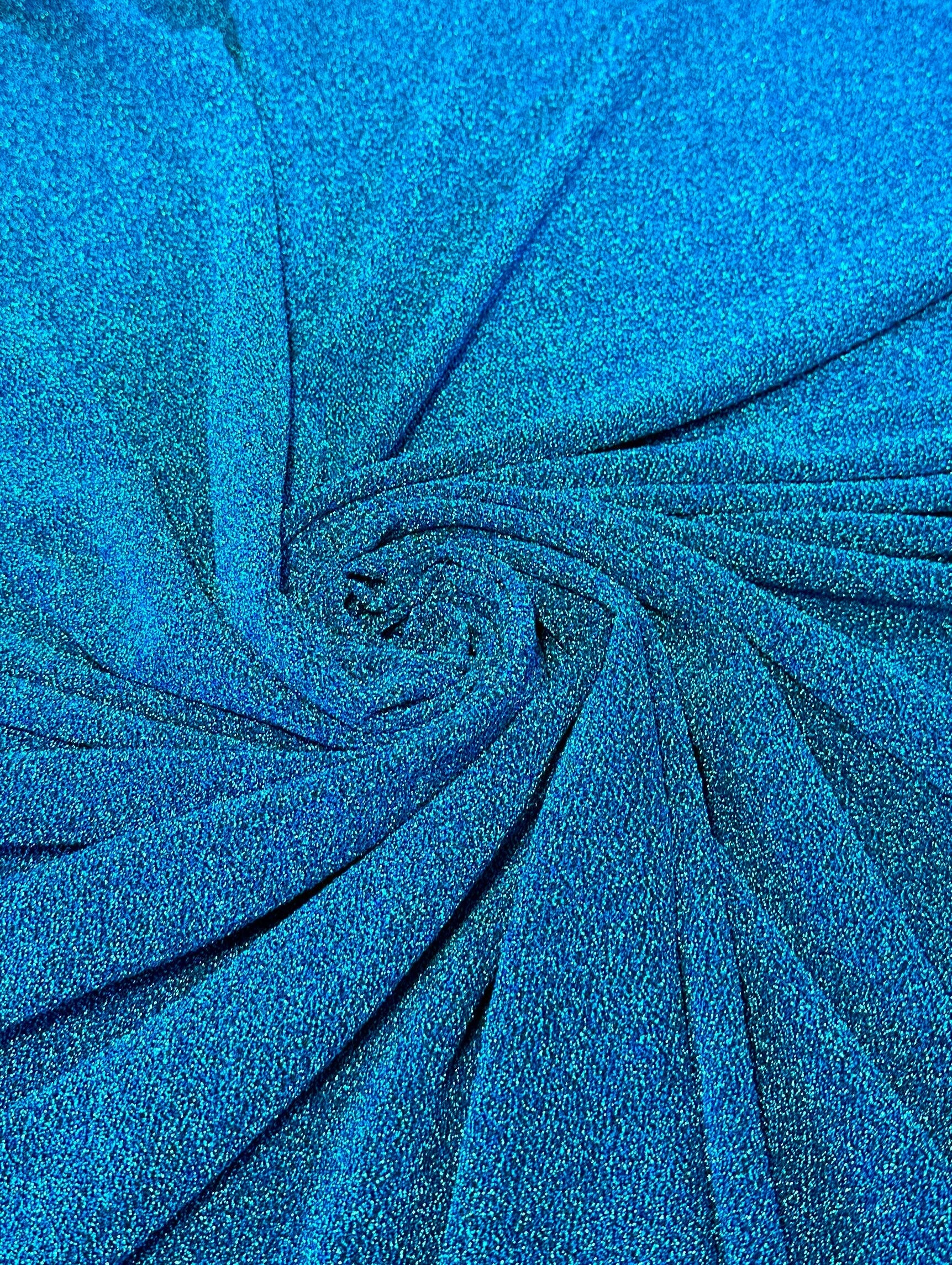 shimmery, glimmery, sparkle, sparkly, luxury, deluxe, luxurious, luxe, glitter, spandex lurex, all way stretch lurex, 4 way stretch lurex, two way stretch lurex, non shedding lurex, non shedding glitter fabric, medium weight,  Turquoise Glitter Lurex Jersey, blue glitter lurex jersey, dark blue lurex jersey, shinny blue lurex jersey