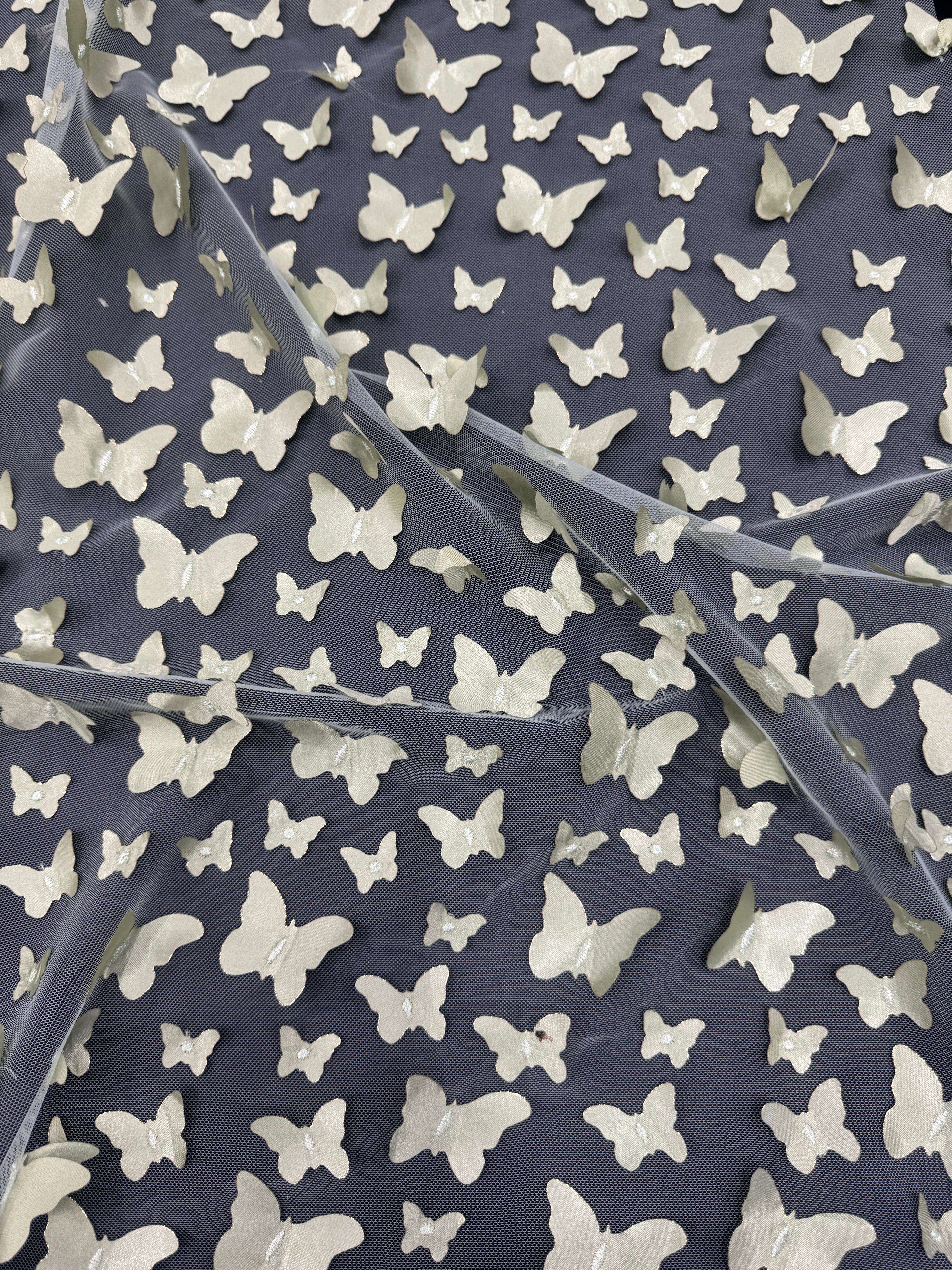 Pistachio 3D Butterfly Lace, online textile store, sewing, fabric store, sewing store, cheap fabric store, kiki textiles