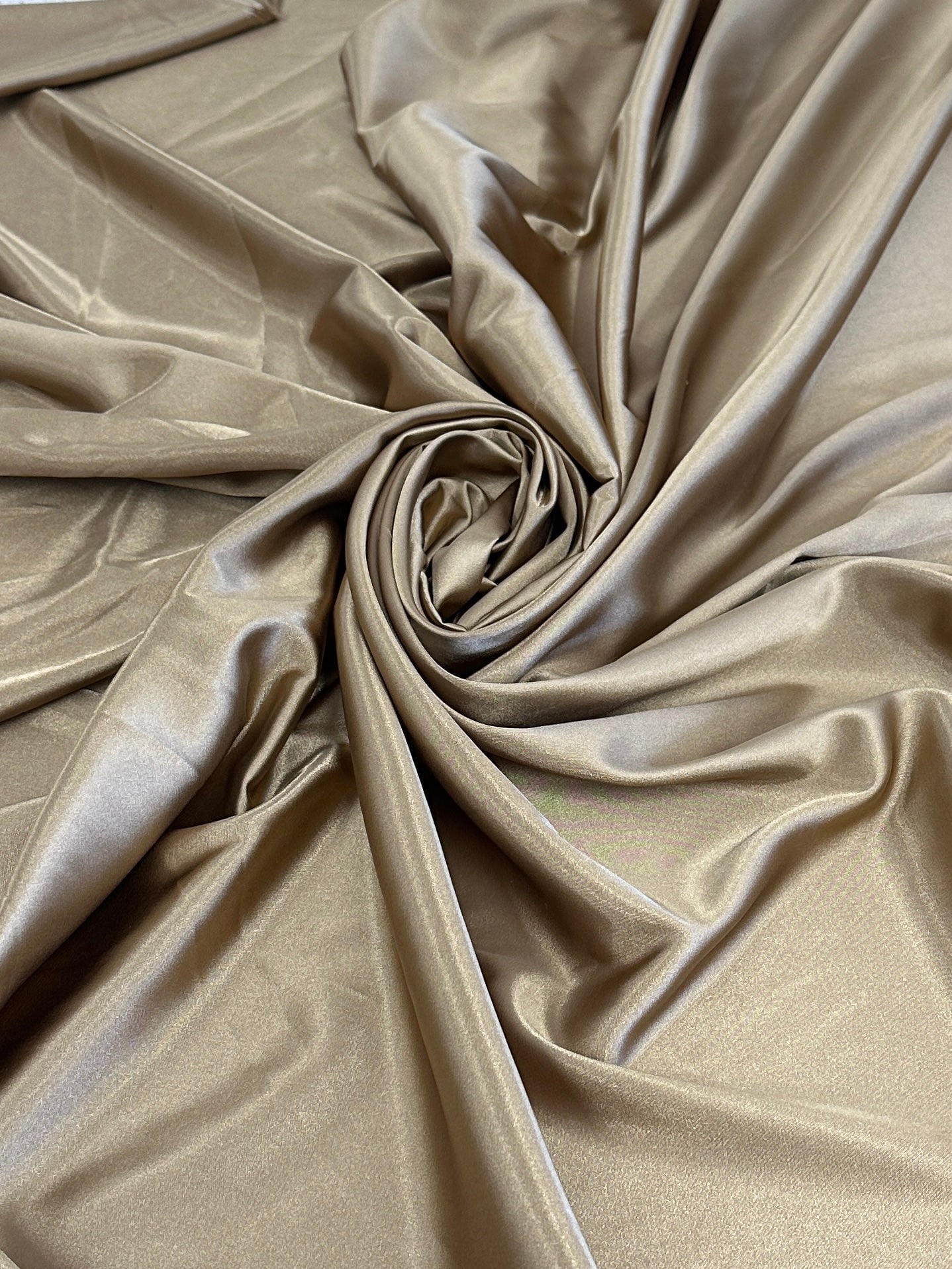 Khaki-Gold Luxury Silky Satin, Luxury Silky Satin, Silky Satin, Premium Stretch Crepe Back Satin, Satin for Bride, Satin for Women, Satin in Low Price, Cheap Satin, Satin on Sale