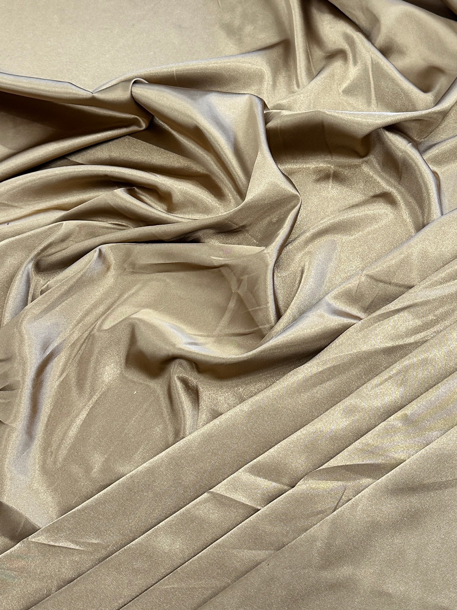 Khaki-Gold Luxury Silky Satin, Luxury Silky Satin, Silky Satin, Premium Stretch Crepe Back Satin, Satin for Bride, Satin for Women, Satin in Low Price, Cheap Satin, Satin on Sale