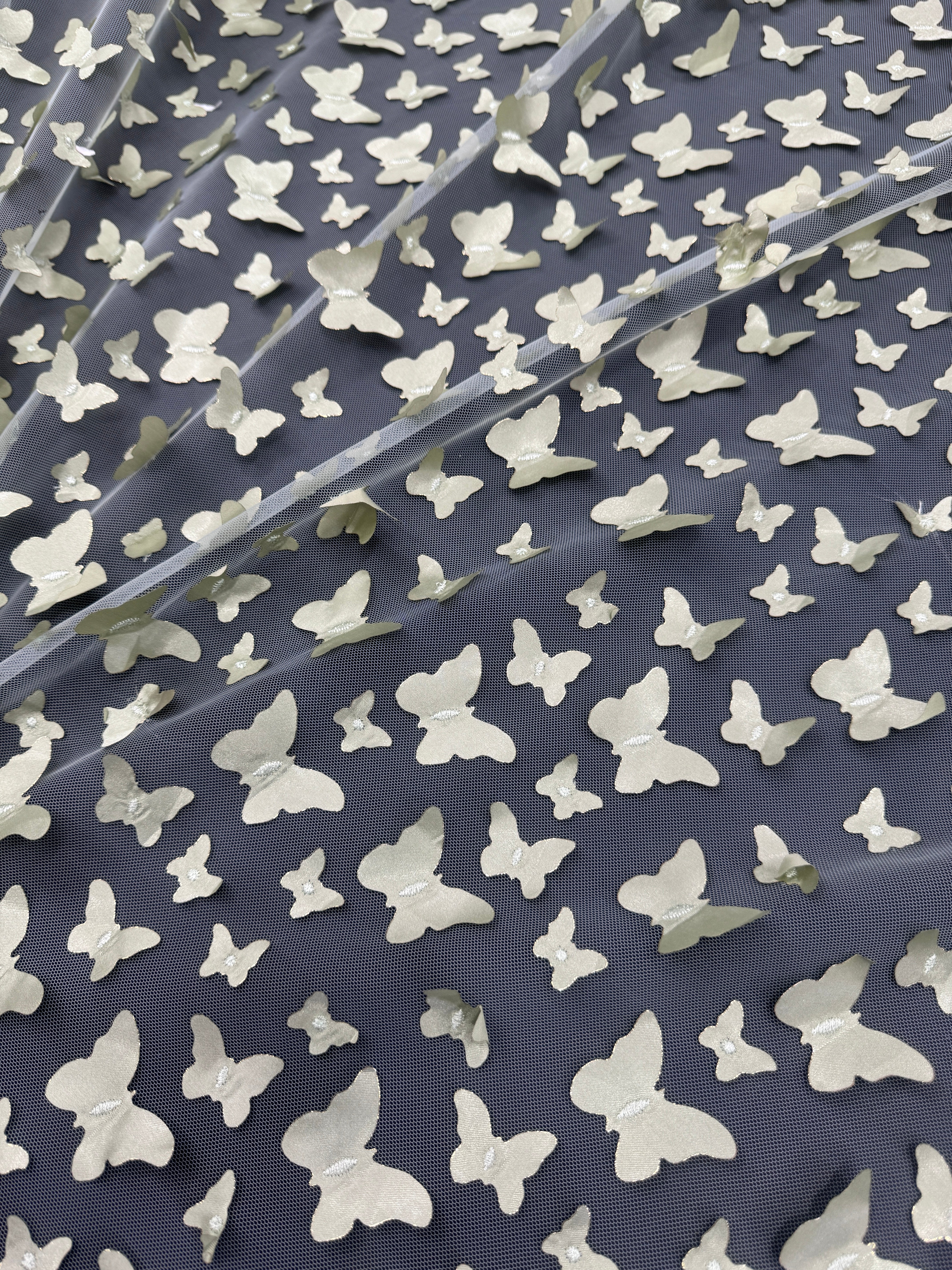 Pistachio 3D Butterfly Lace, online textile store, sewing, fabric store, sewing store, cheap fabric store, kiki textiles