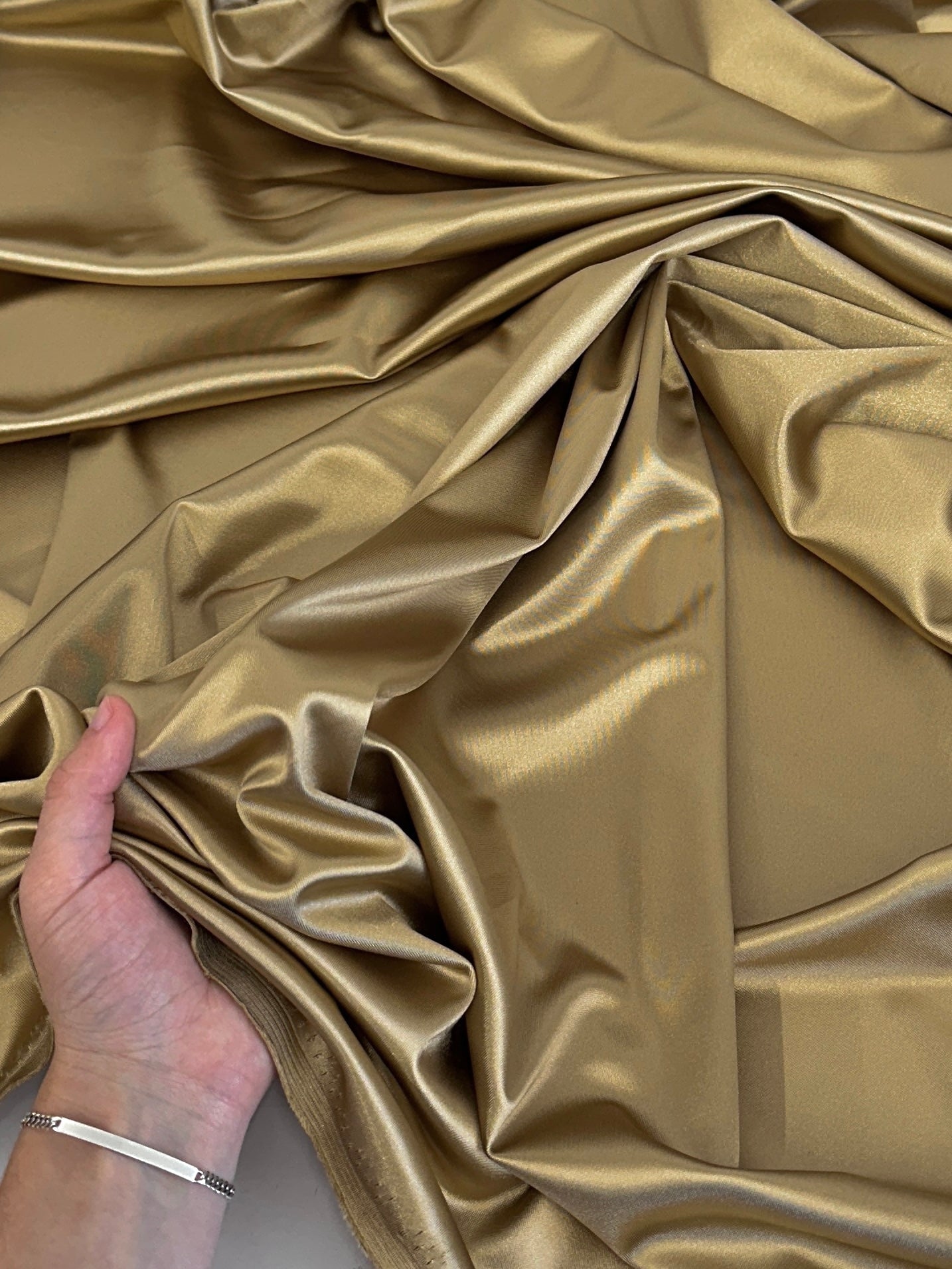 Gold Luxury Silky Satin, Luxury Silky Satin, Silky Satin, Premium Stretch Crepe Back Satin, Satin for Bride, Satin for Women, Satin in Low Price, Cheap Satin, Satin on Sale