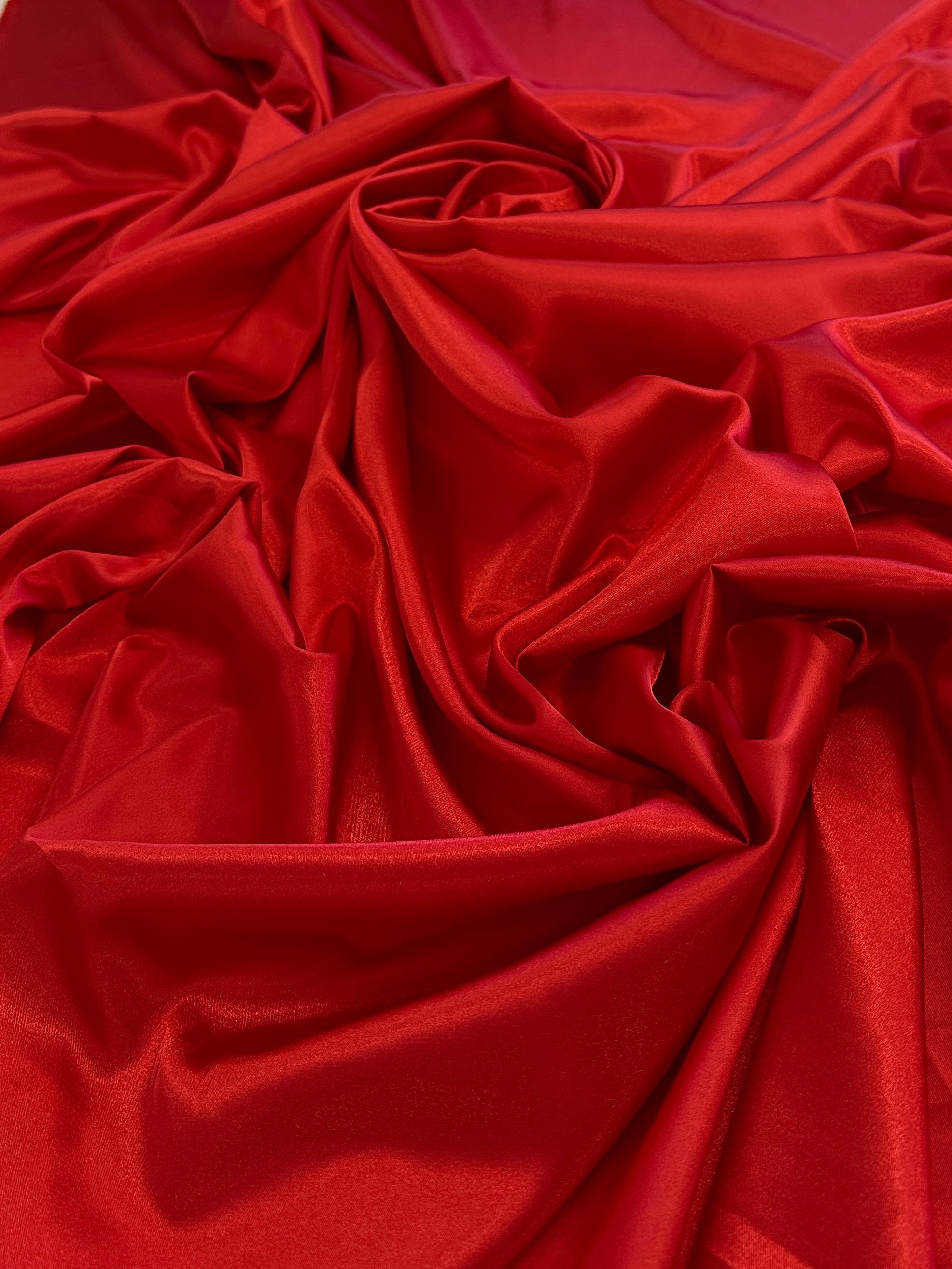 Red Luxury Silky Satin, Shop Fabrics Online, Sewing, Fabric Store, Sewing Store, Cheap Fabric Store, Kiki Textiles, Textile by the Yard