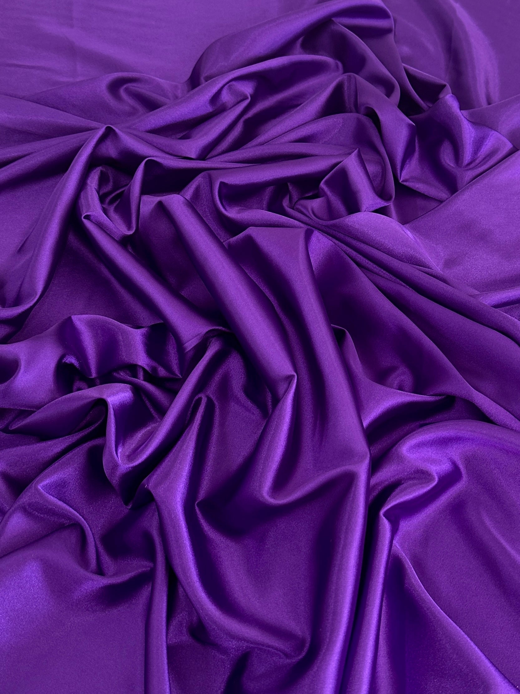 Purple Luxury Silky Satin, Luxury Silky Satin, Silky Satin, Premium Stretch Crepe Back Satin, Satin for Bride, Satin for Women, Satin in Low Price, Cheap Satin, Satin on Sale