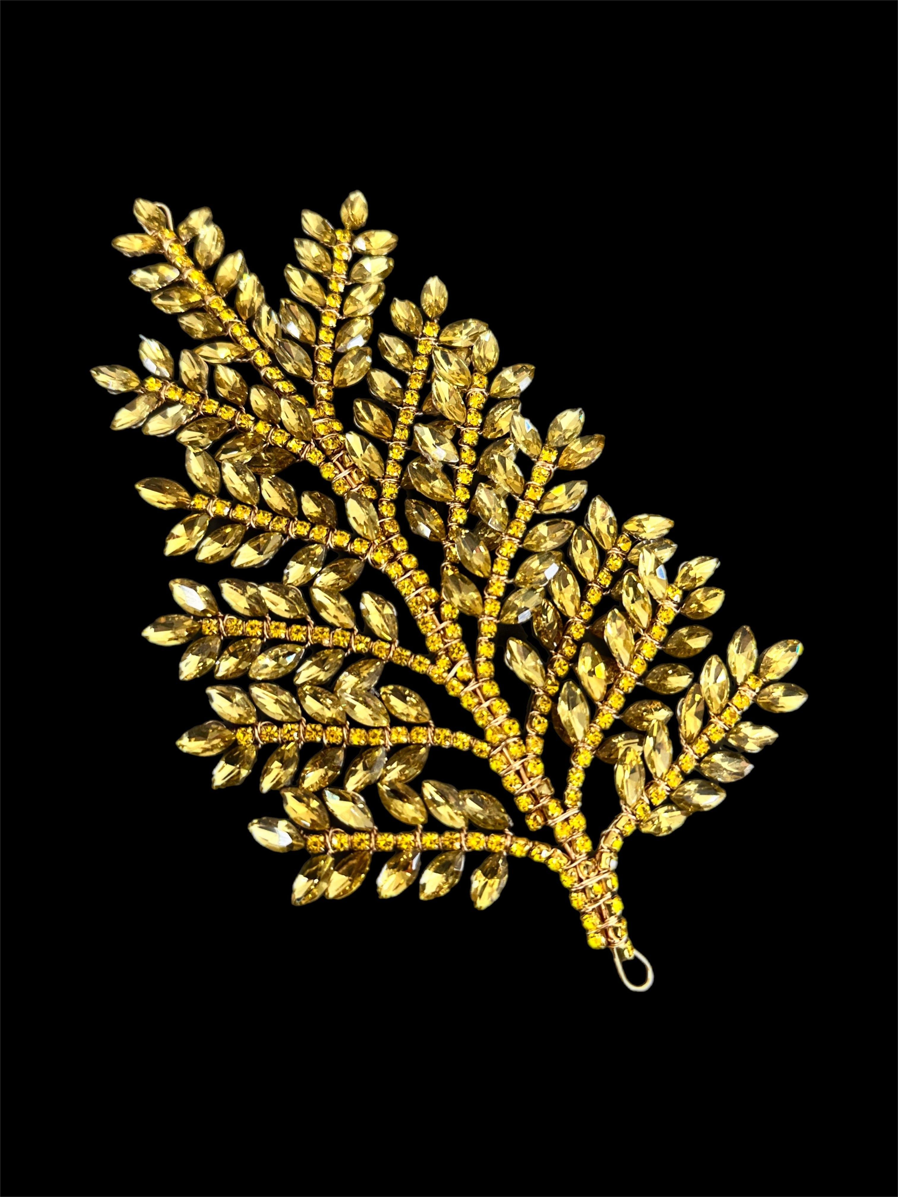 Barbara Gold Silver Bridal Leaves Rhinestone Applique, Sewing, Fabric Store, Sewing Store, Cheap Fabric Store, Kiki Textiles, Textile by the Yard