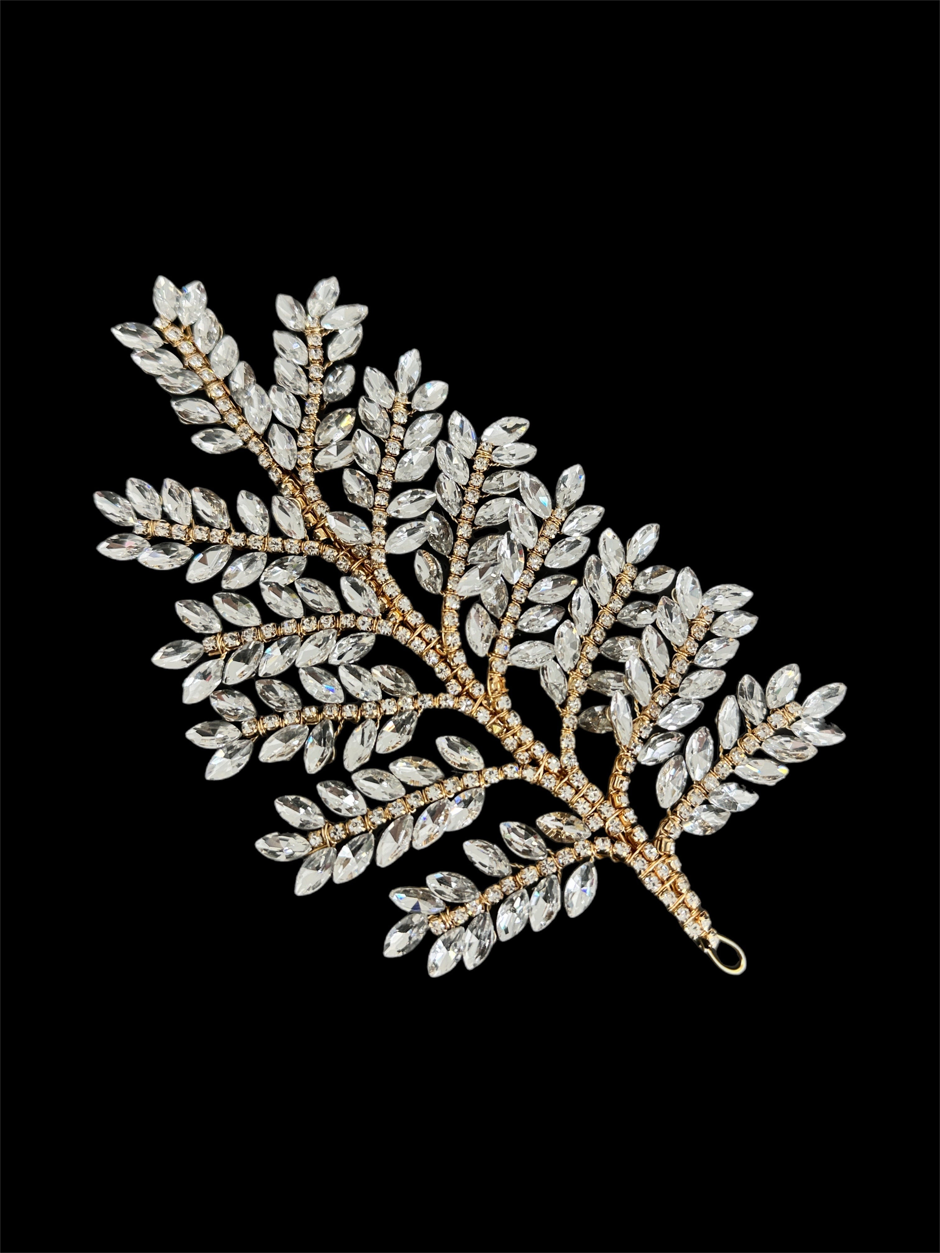 Barbara Gold Silver Bridal Leaves Rhinestone Applique, Sewing, Fabric Store, Sewing Store, Cheap Fabric Store, Kiki Textiles, Textile by the Yard