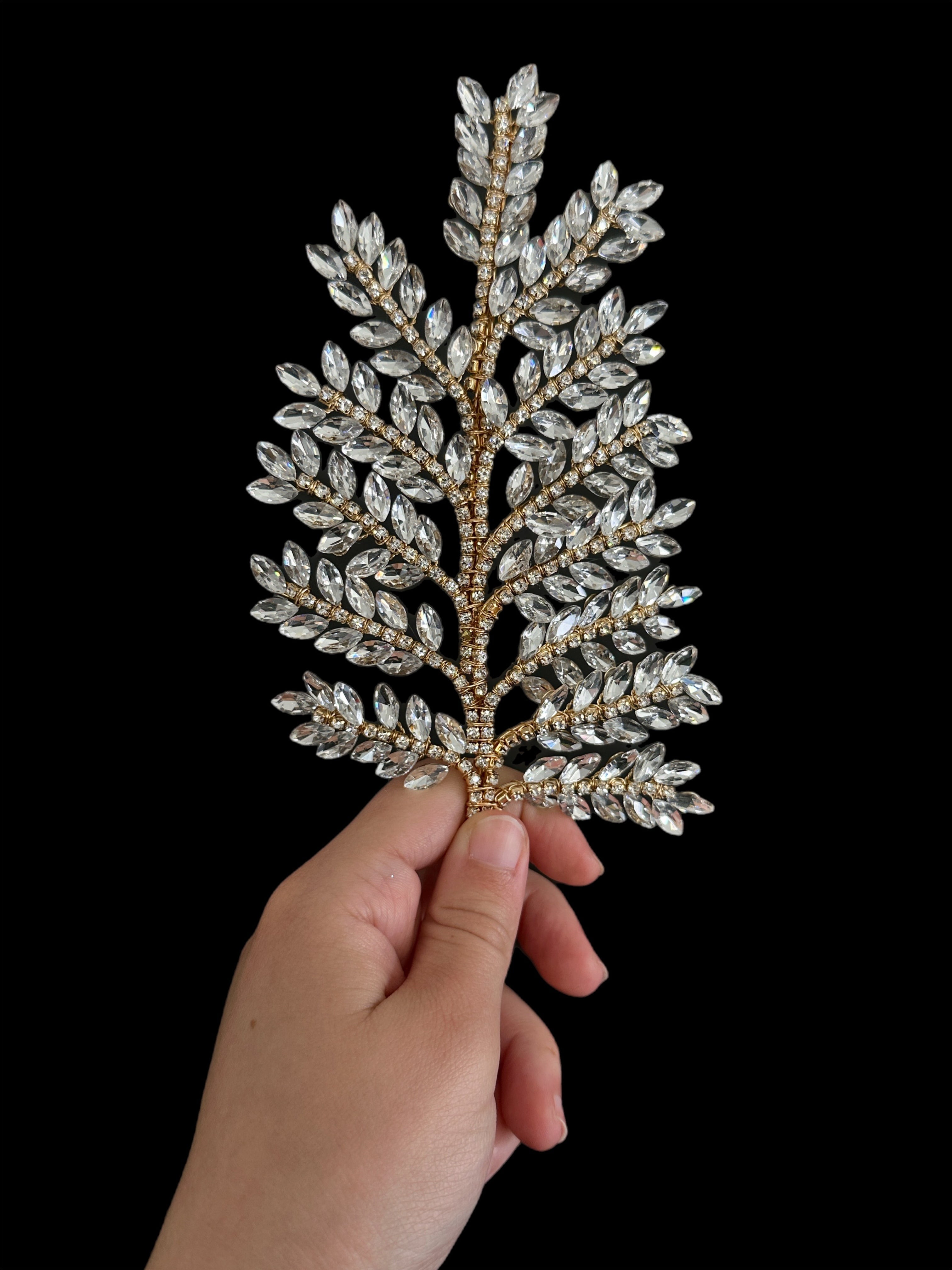 Barbara Gold Silver Bridal Leaves Rhinestone Applique, Silver Rhinestones Applique, Gold Embellished Clothing, Rhinestone Applications, Rhinestone Embroidery, Rhinestone Patch, Dress Patch, Rhinestones for Dress