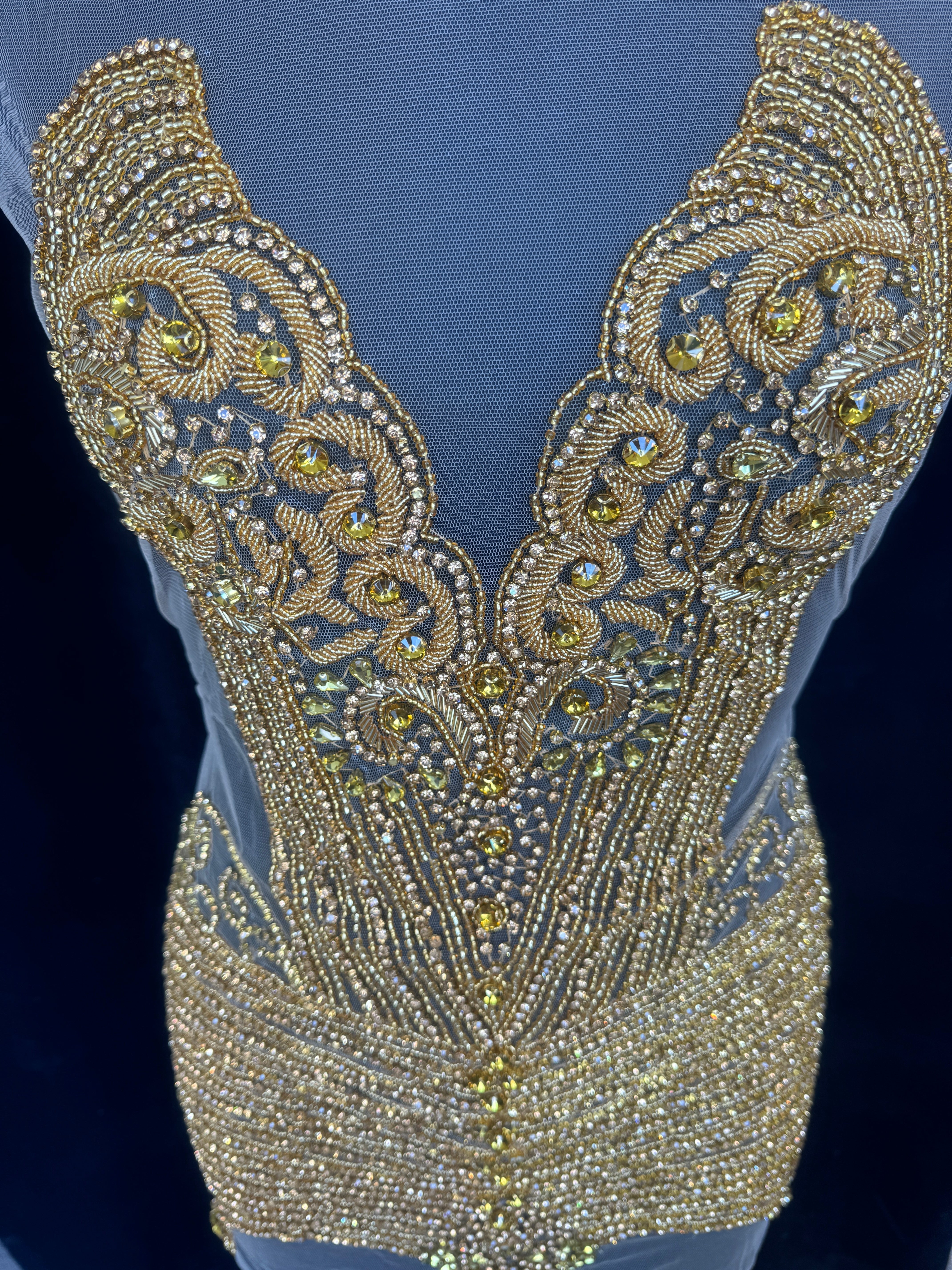 Lucy Gold Rhinestone Bodice Appliqué, Shop Fabrics Online, Sewing, Fabric Store, Sewing Store, Cheap Fabric Store, Kiki Textiles, Textile by the Yard