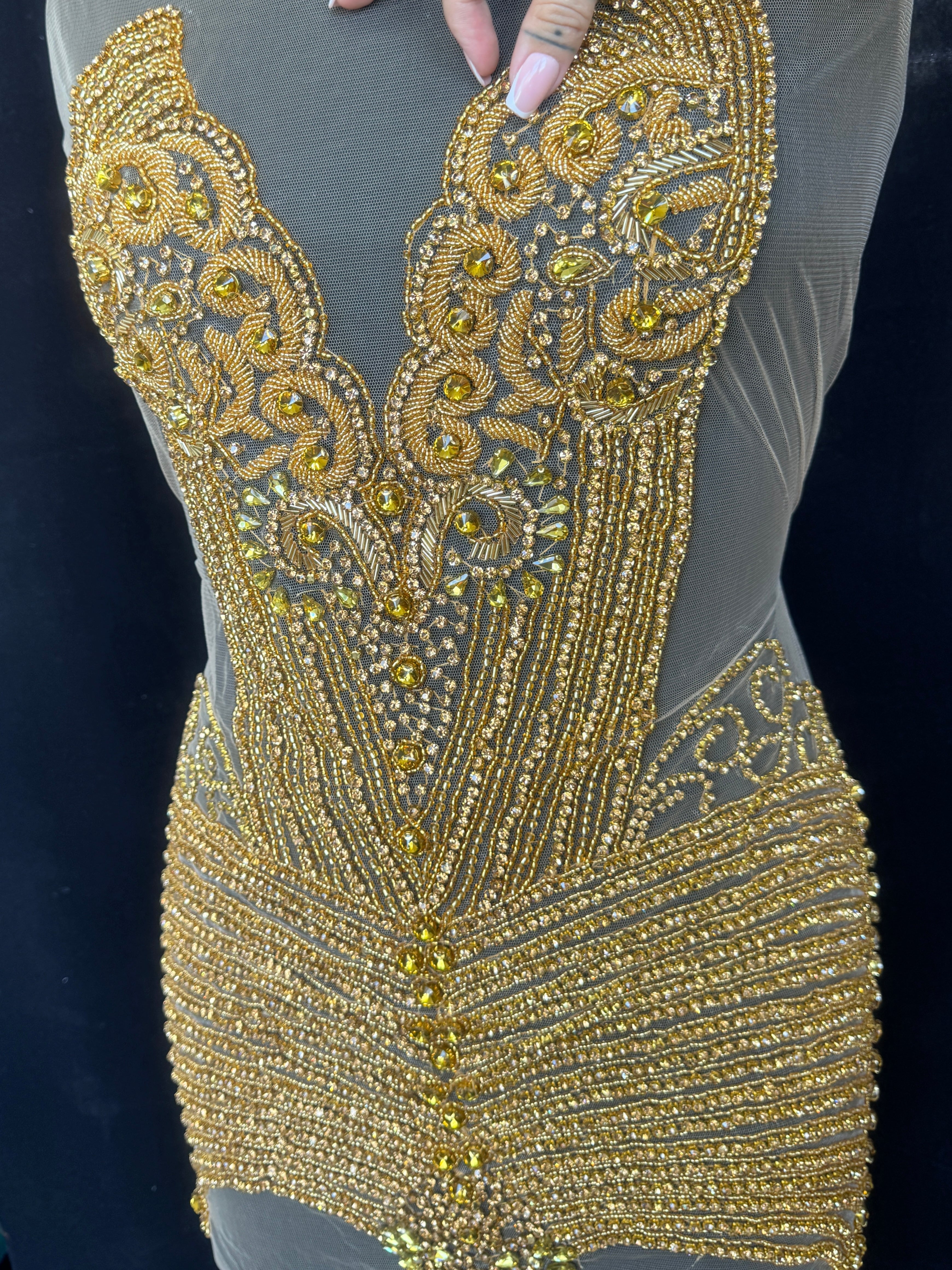 Lucy Gold Rhinestone Bodice Appliqué, Shop Fabrics Online, Sewing, Fabric Store, Sewing Store, Cheap Fabric Store, Kiki Textiles, Textile by the Yard