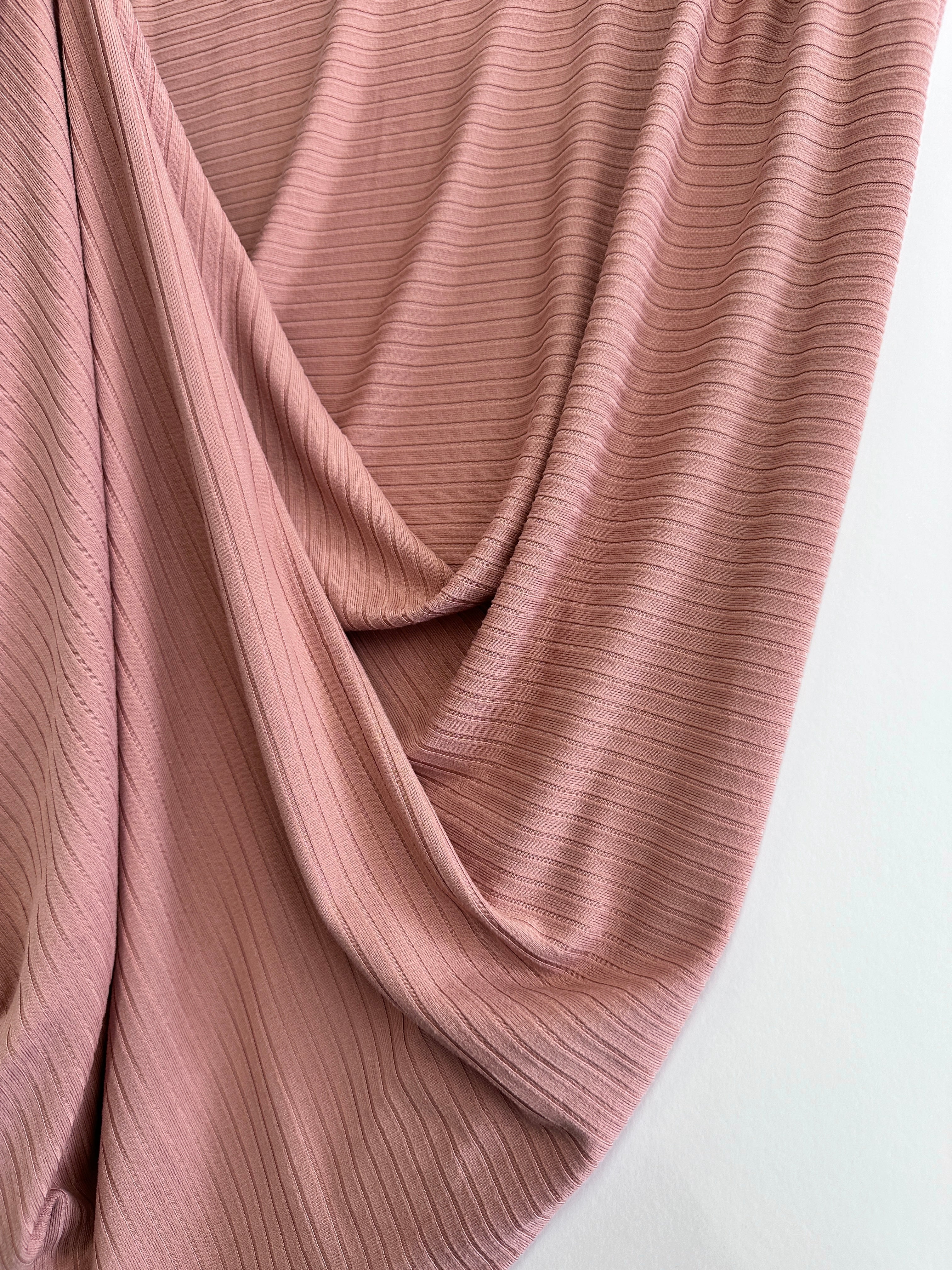Dusty Rose Rib Knit, Textured Fabric, Rib Knit for woman, premium Rib Knit, knit in low price, knit on sale, knit on discount, knit for dresses