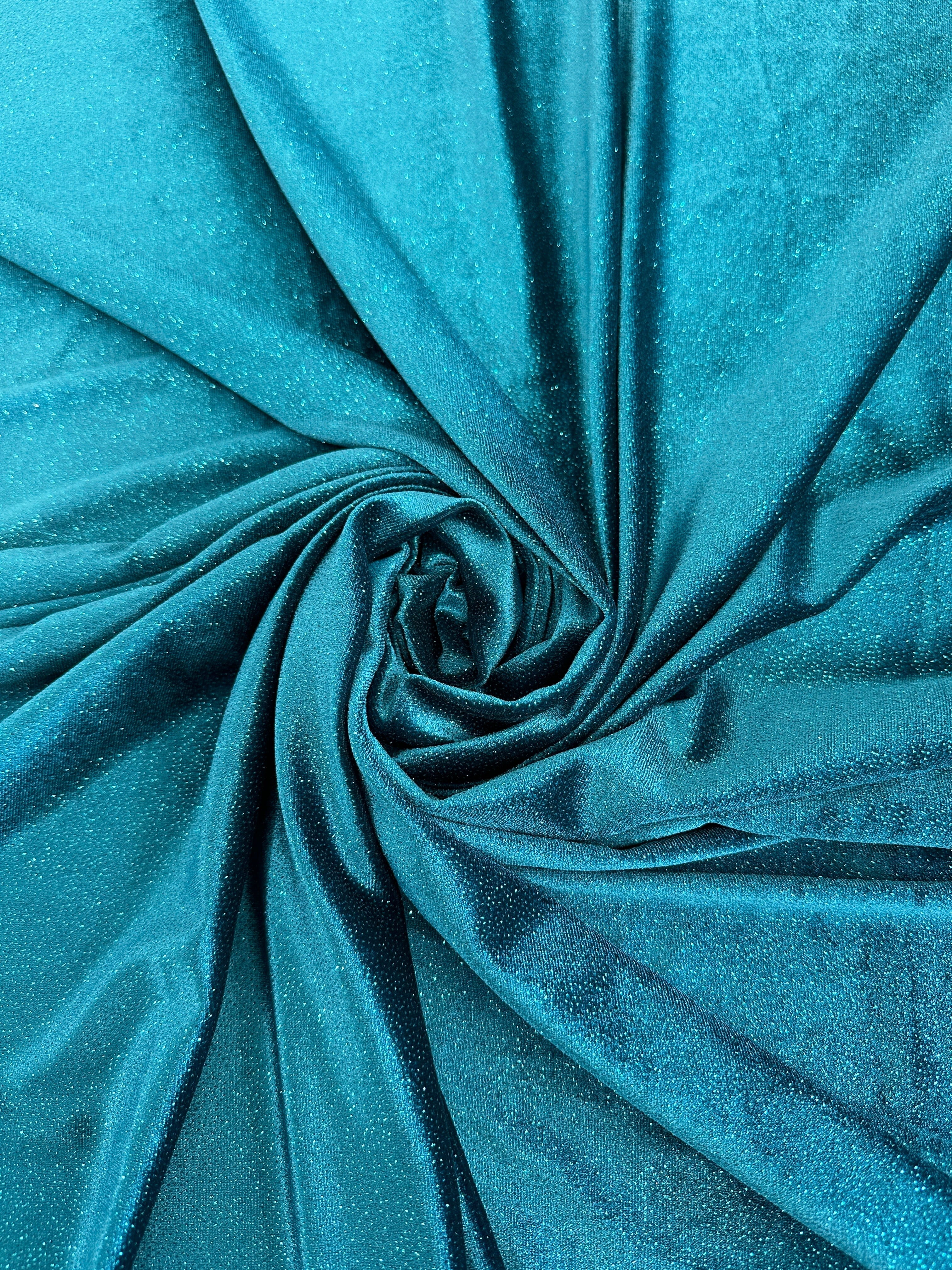 Teal Blue Shimmery Stretch Velvet, shop fabrics online, sewing, fabric store, sewing store, cheap fabric store, kiki textiles, textile by the yard