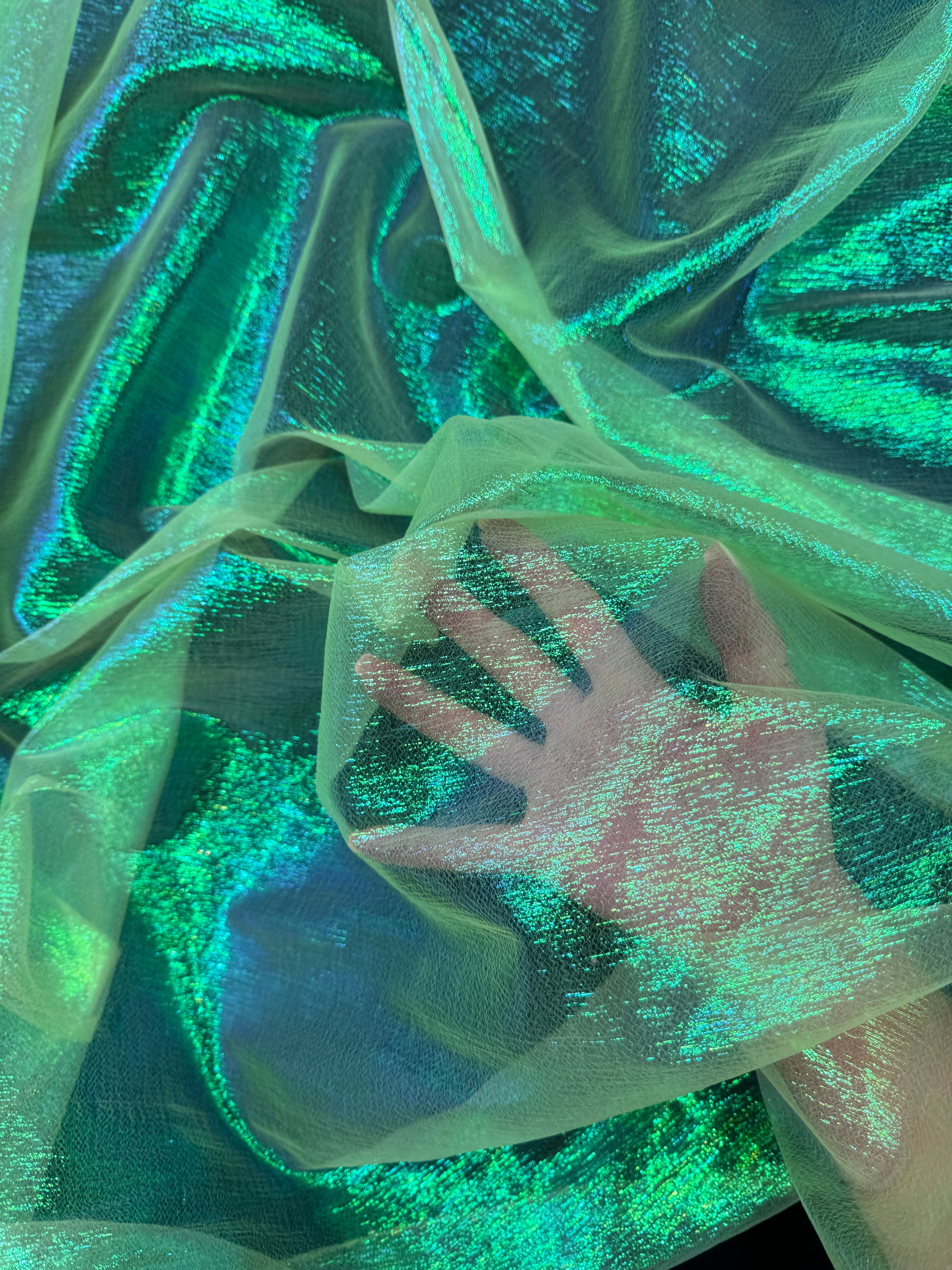 Yellow Green Iridescent Crushed Organza, shop fabrics online, sewing, fabric store, sewing store, cheap fabric store, kiki textiles, textile by the yard