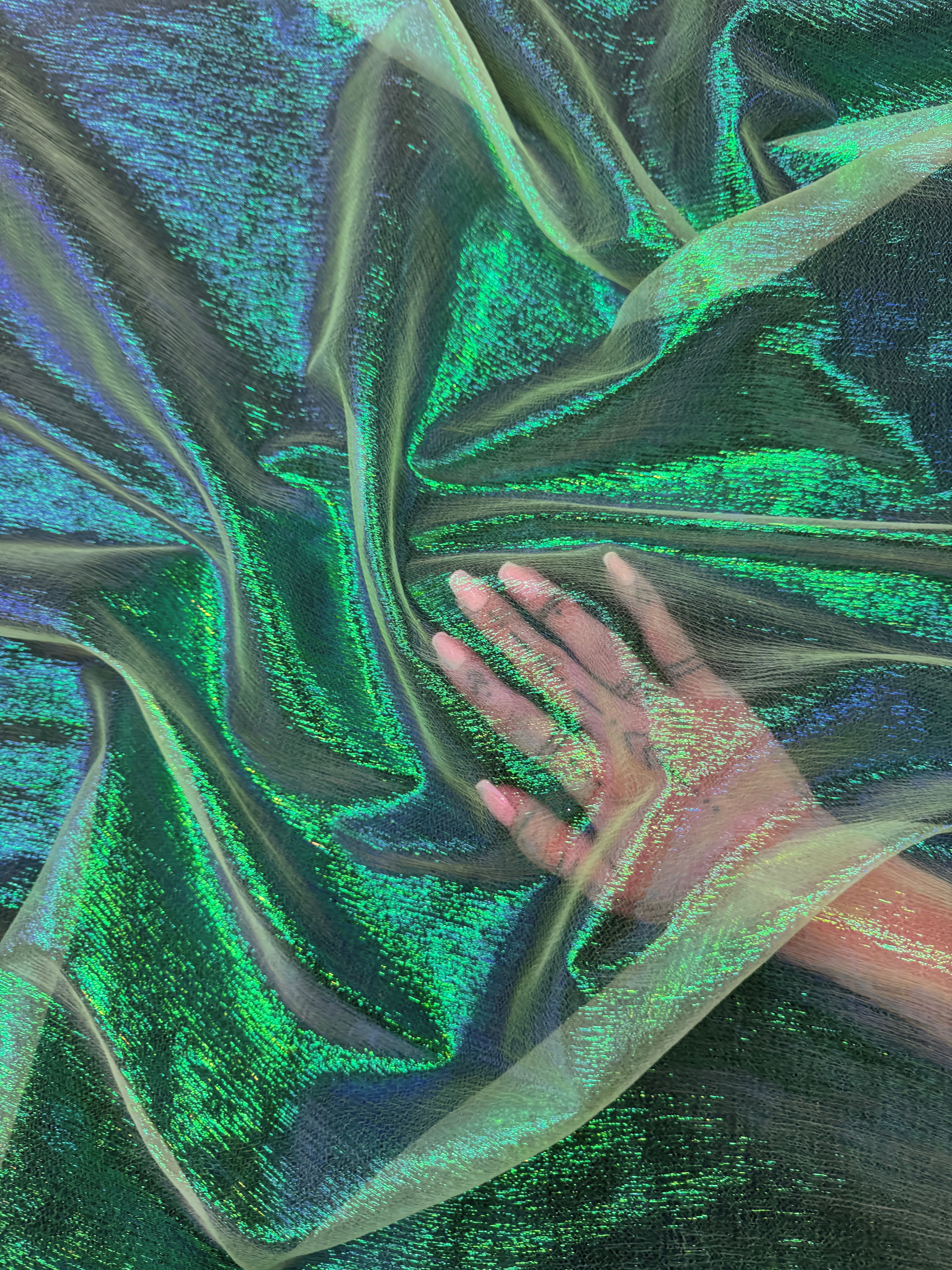 Yellow Green Iridescent Crushed Organza, shop fabrics online, sewing, fabric store, sewing store, cheap fabric store, kiki textiles, textile by the yard