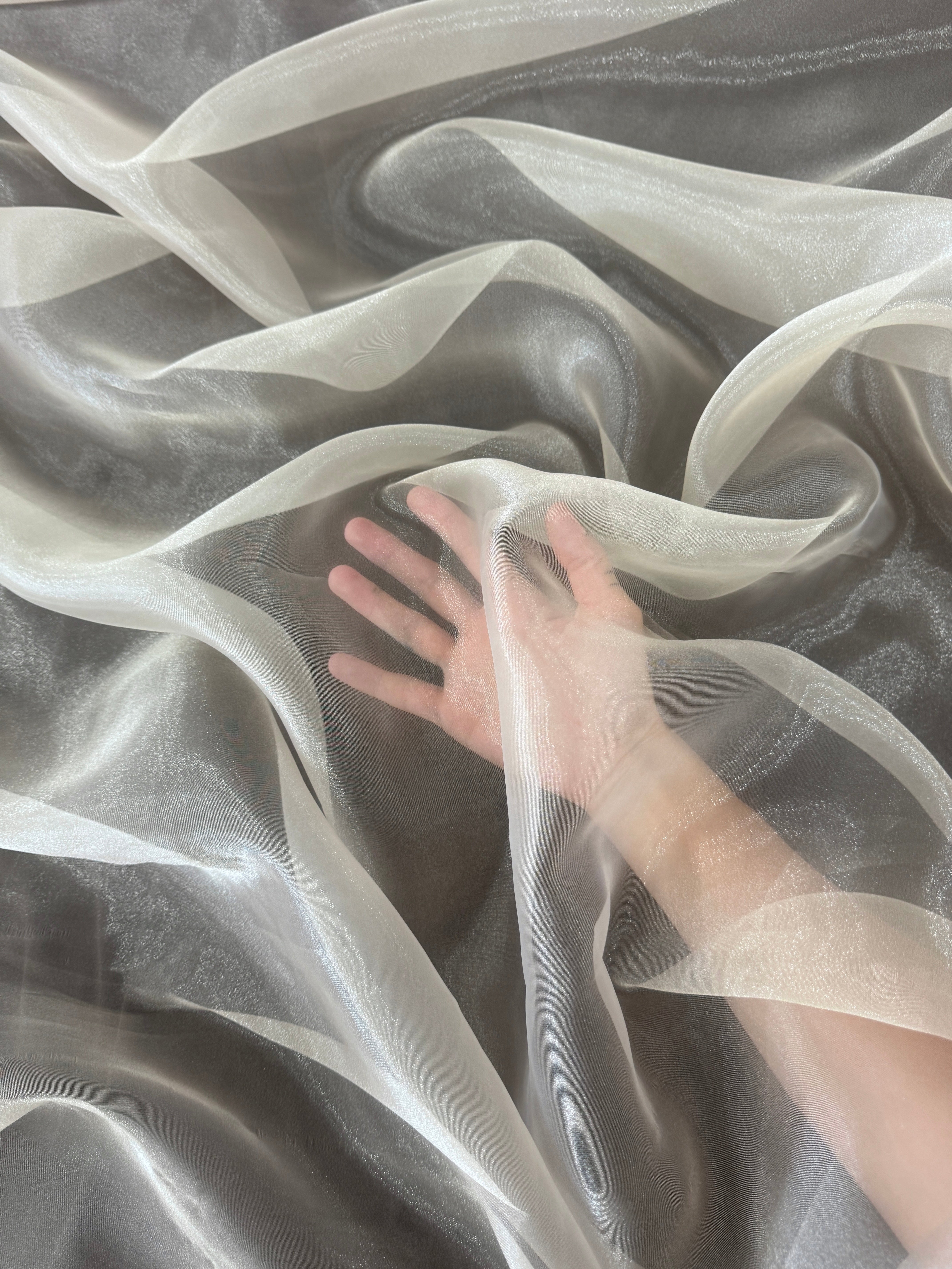 Ivory Crystal Organza, online textile store, sewing, fabric store, sewing store, cheap fabric store, kiki textiles