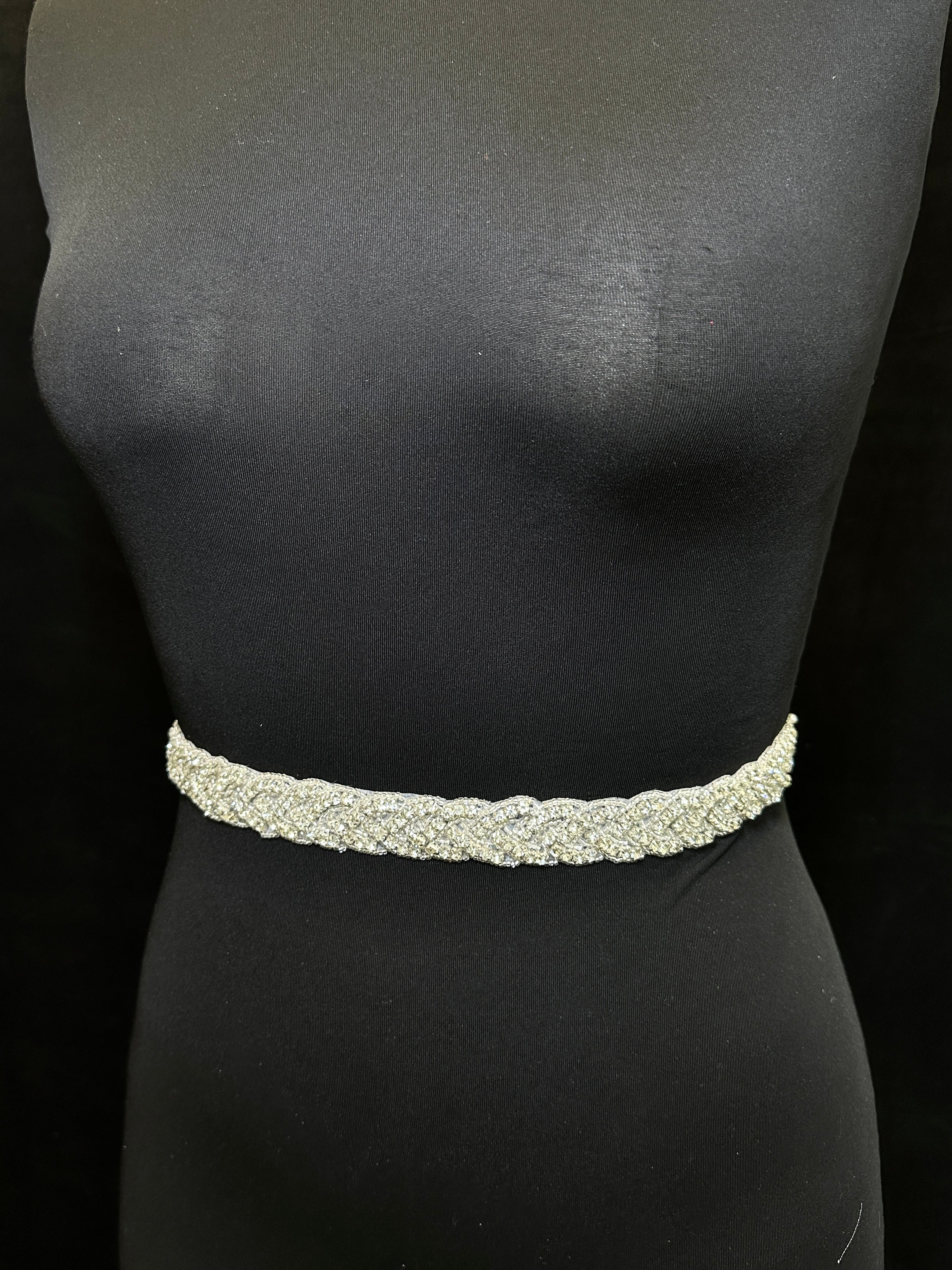 anna belt iron on rhinestone applique, Silver belt, dark silver applique, silver bodice, silver embellishment for dress,