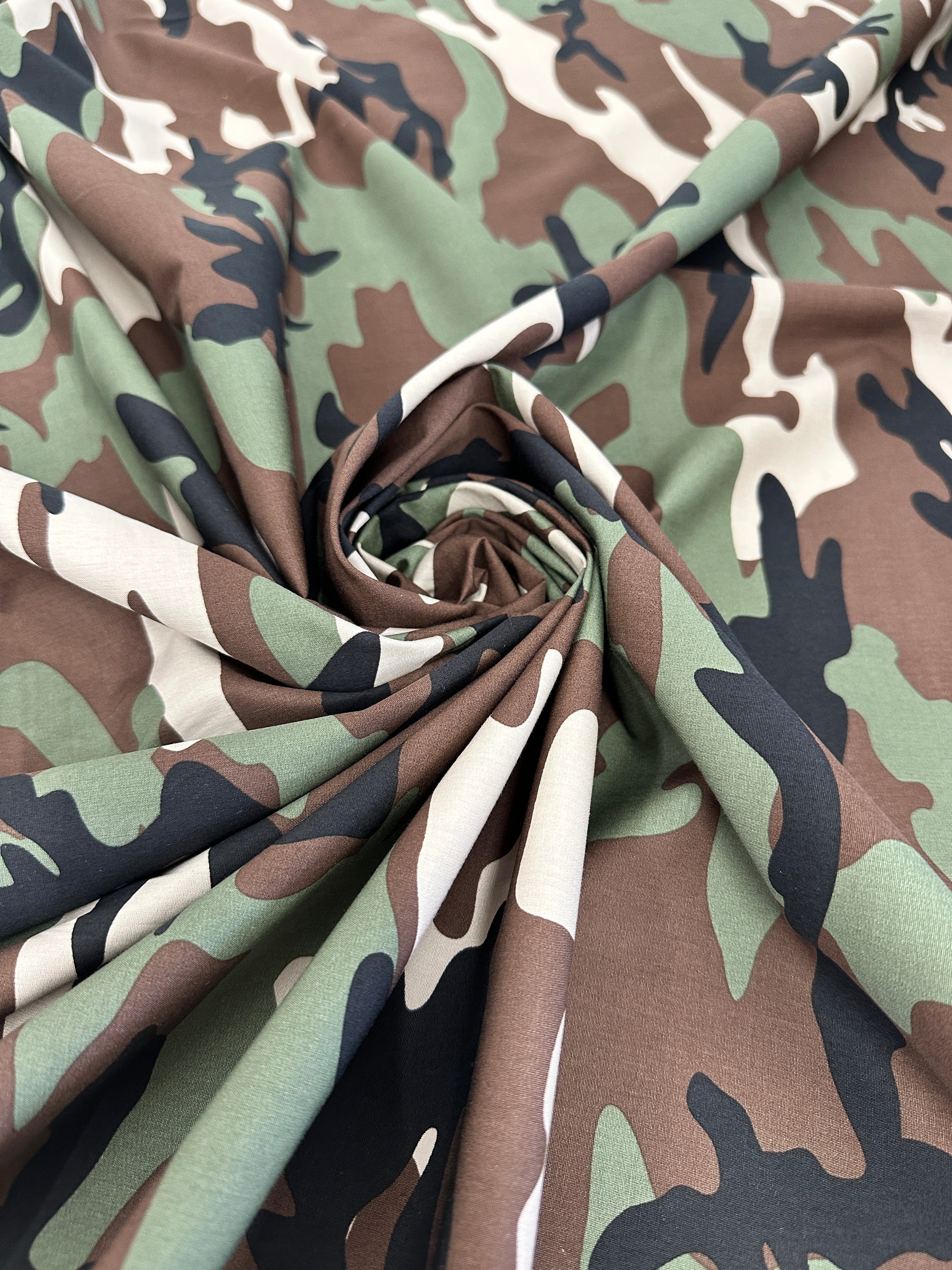 Army Print Prima Cotton, Army Cotton, Organic cotton, Breathable fabric, Lightweight fabric,Fair trade cotton, Cotton yarn, Gauze fabric, Cotton fashion, Tie-dye fabric