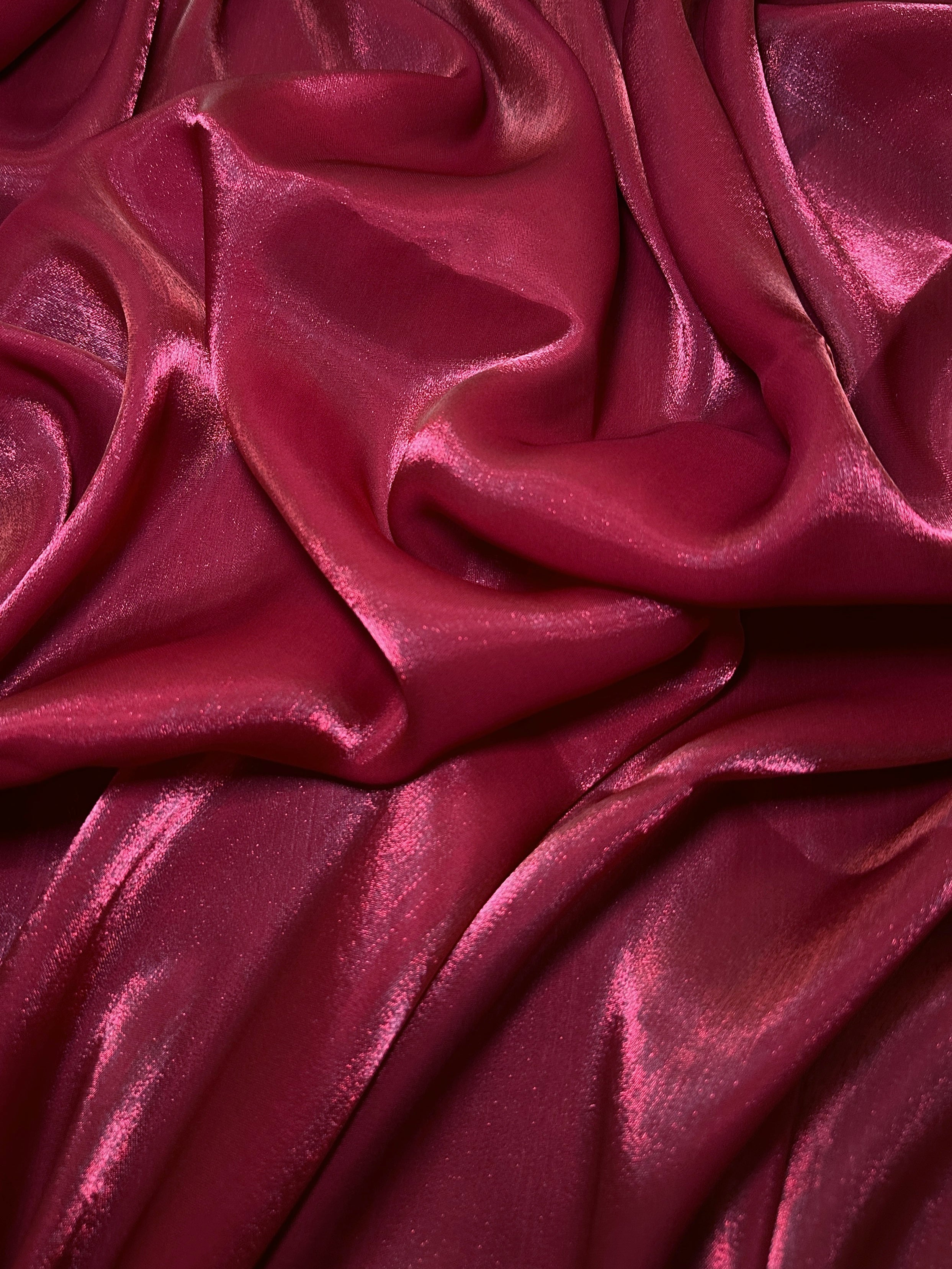 Wine Red Water Liquid Shimmery Chiffon, Premium Glittery Chiffon, Wet Chiffon, Shimmery Chiffon, Fancy fabric, Luxurious liquid fabric, Chiffon for women