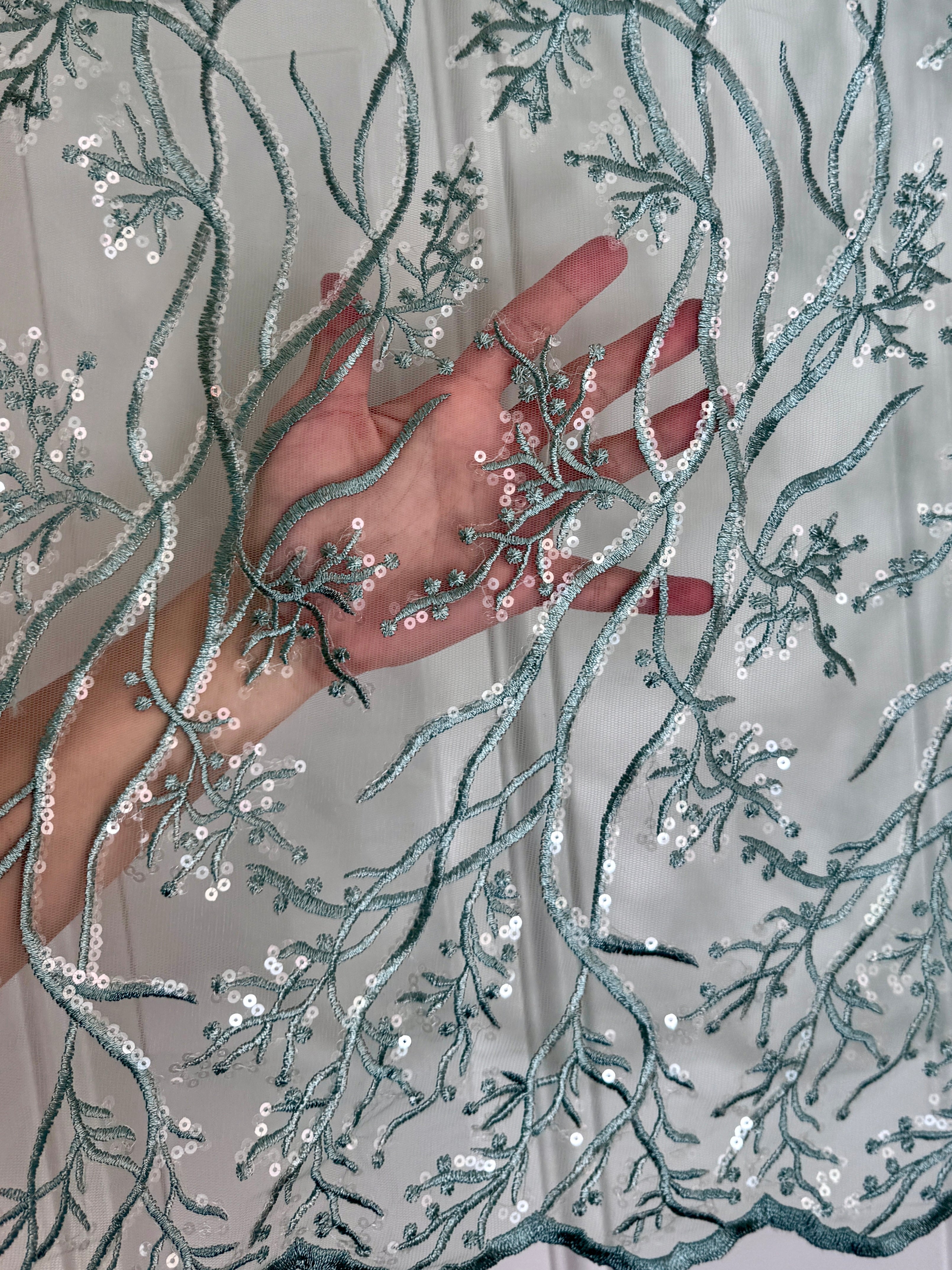Mint Embroidered Branch Lace, green Embroidered Branch Lace, light green Embroidered Branch Lace, dark green Embroidered Branch Lace, Embroidered Branch Lace for woman, Embroidered Branch Lace for bride, Embroidered Branch Lace on discount