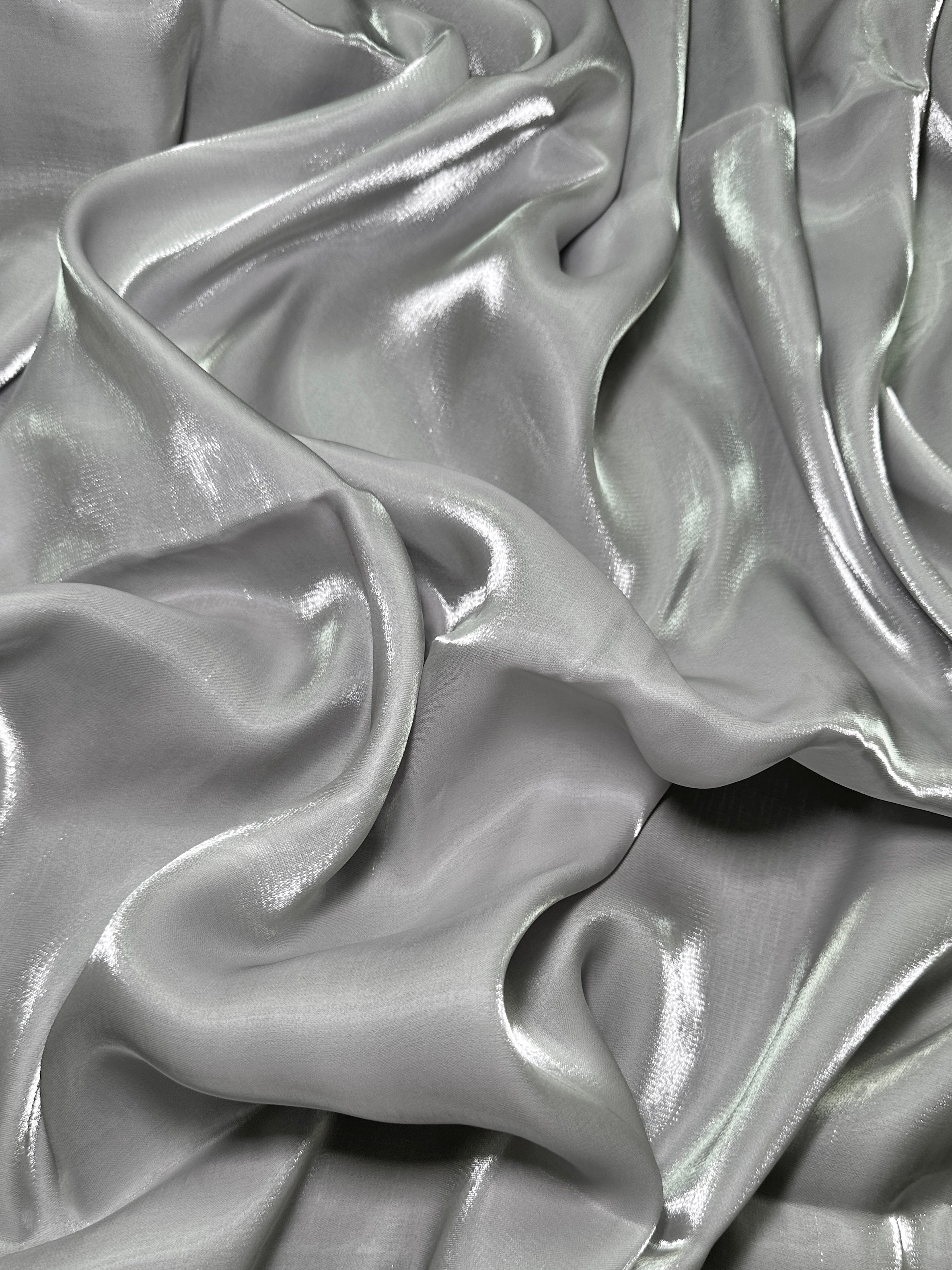 Silver Water Liquid Shimmery Chiffon, Premium Glittery Chiffon, Wet Chiffon, Shimmery Chiffon, Fancy fabric, Luxurious liquid fabric, Chiffon for women