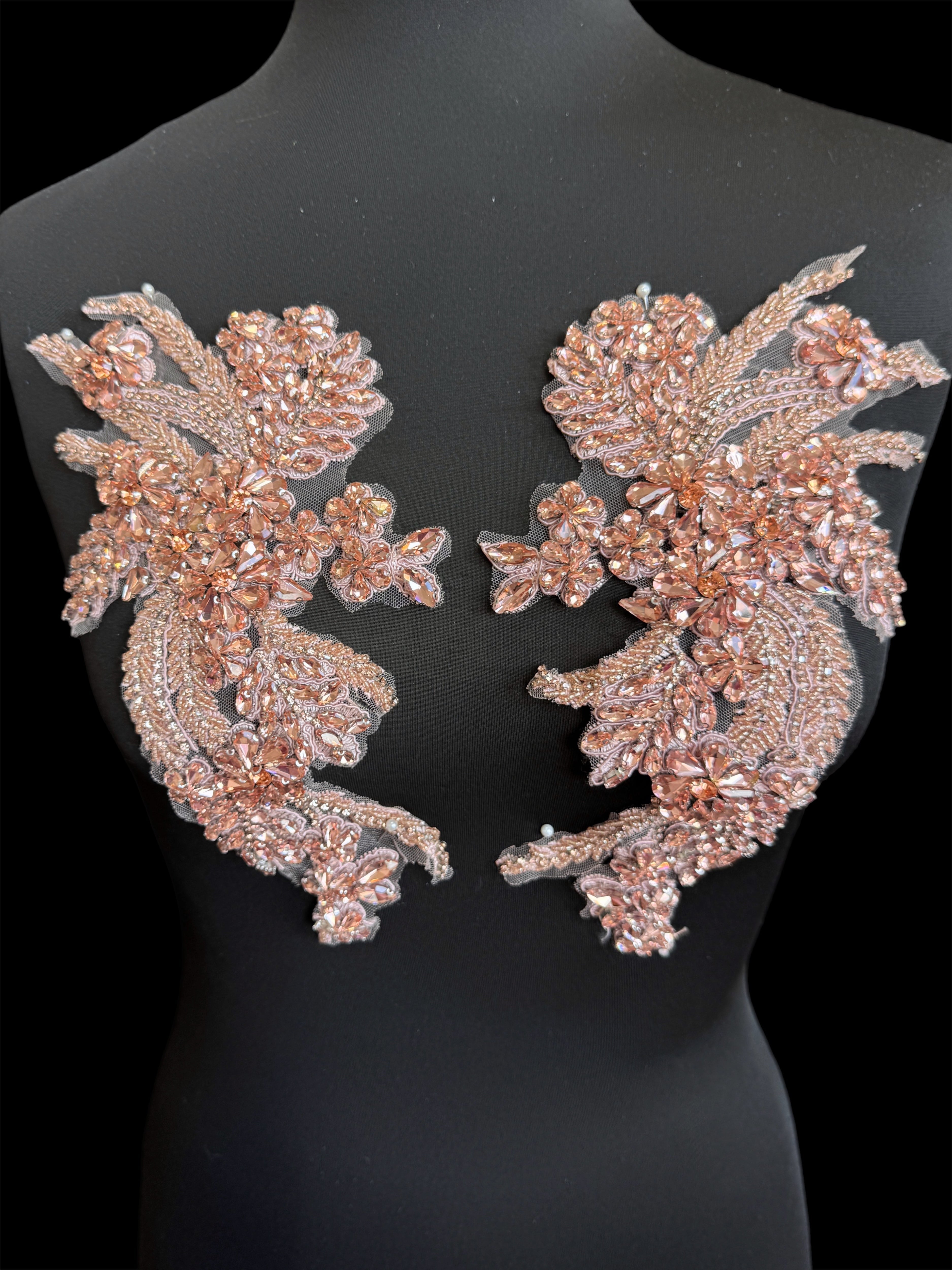 gina Blush pink Rhinestones Applique, pink Rhinestones Applique, dark pink Rhinestones Applique, light pink Rhinestones Applique