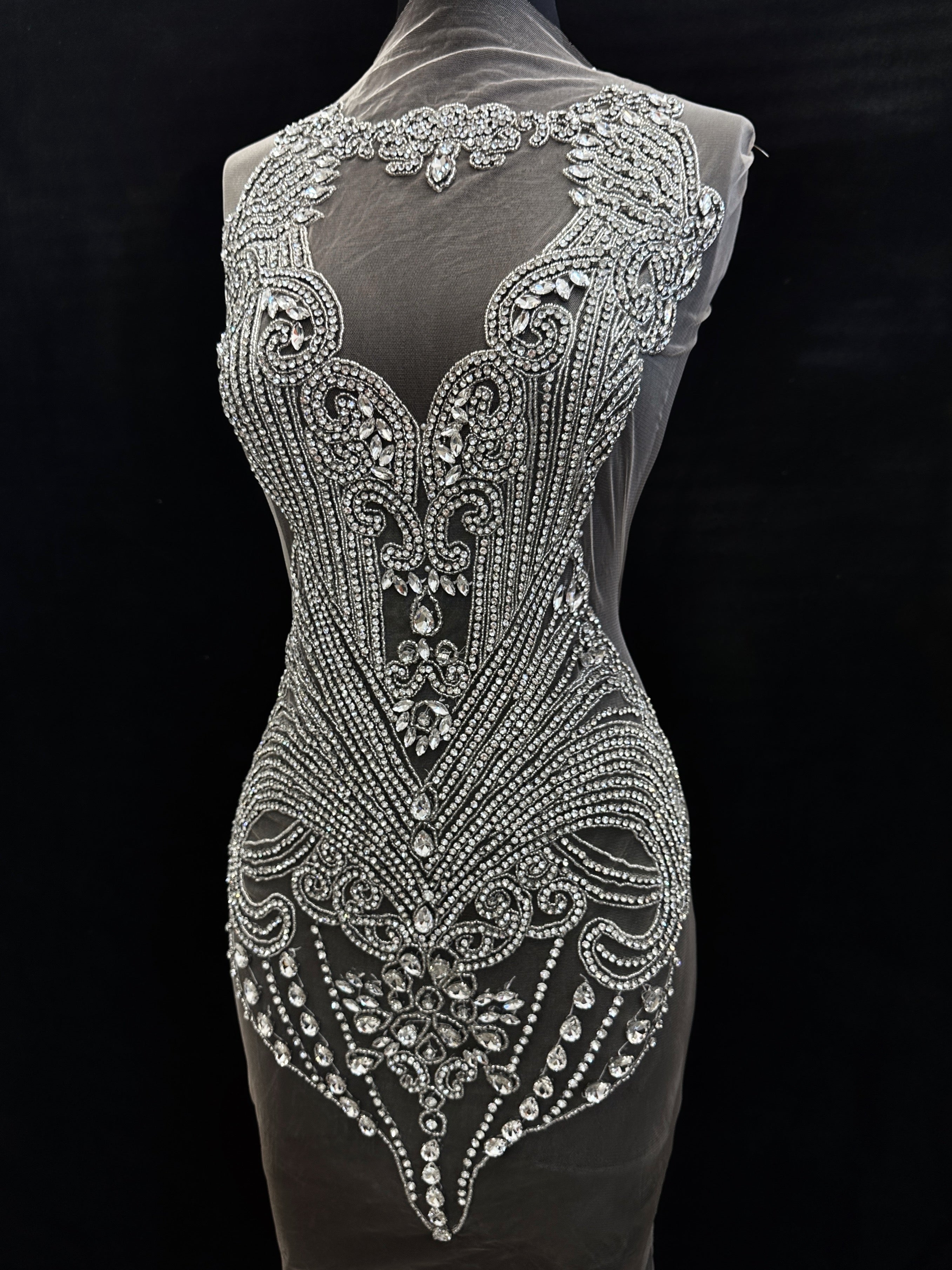 Gigi Rhinestone Bodice Applique, sparkle crystal bodice, silver rhinestone applique, rhinestone bodice for woman, rhinestone bodice ,rhinestone beads, rhinestone applique, rhinestone applications, rhinestone, luxurious dress, flawless dress fabric, embellishment for dress, diy dress, decoration for dress, crystal applique for dresses, crafts for dress, bridal dress rhinestone, beaded mesh sequin bodice, beaded mesh fabric for dress, beaded bodice for dress, applique for gown, applique for dress