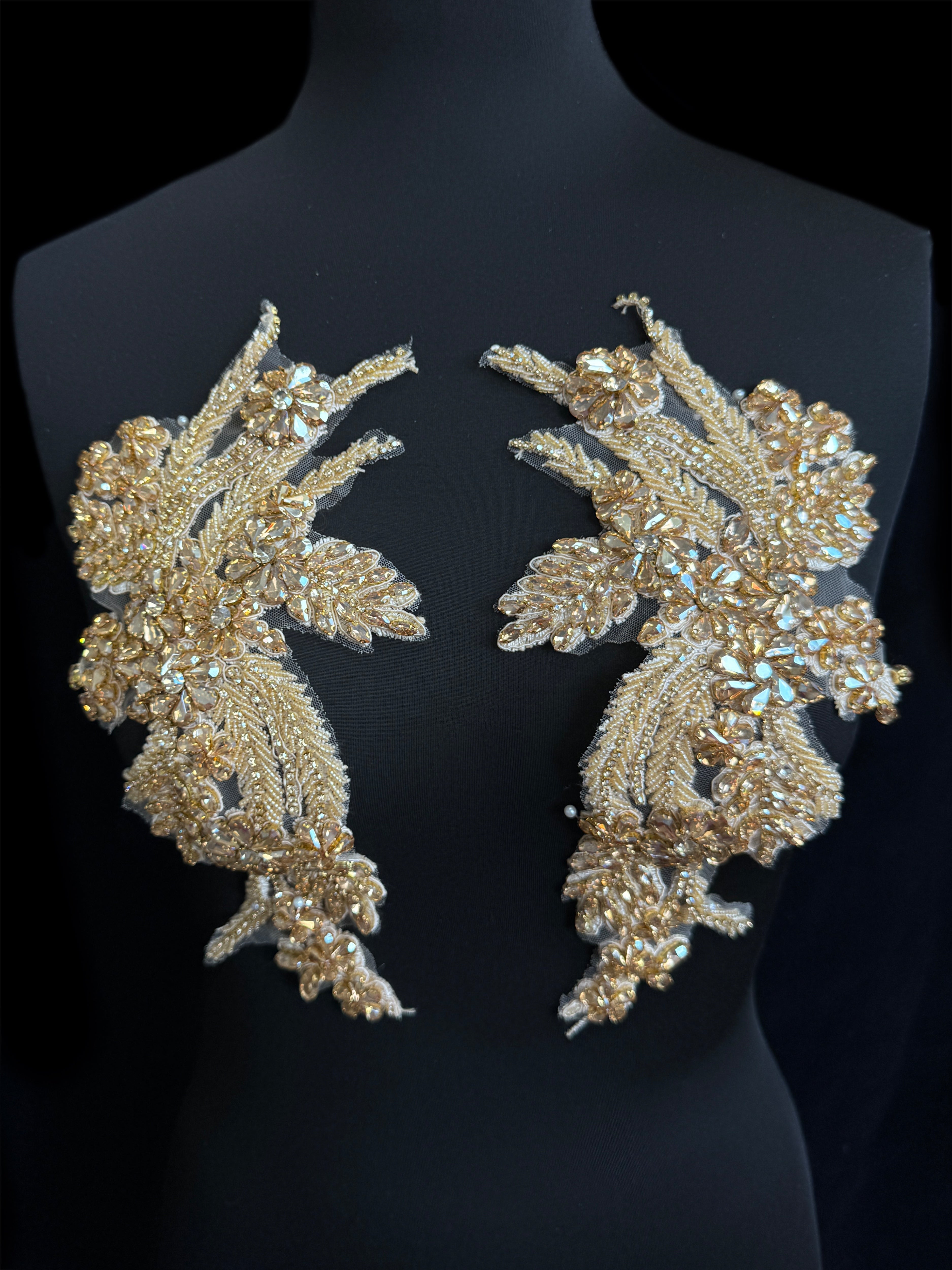 gina gold champagne Rhinestones Applique, gold Rhinestones Applique, dark gold Rhinestones Applique, champagne Rhinestones Applique