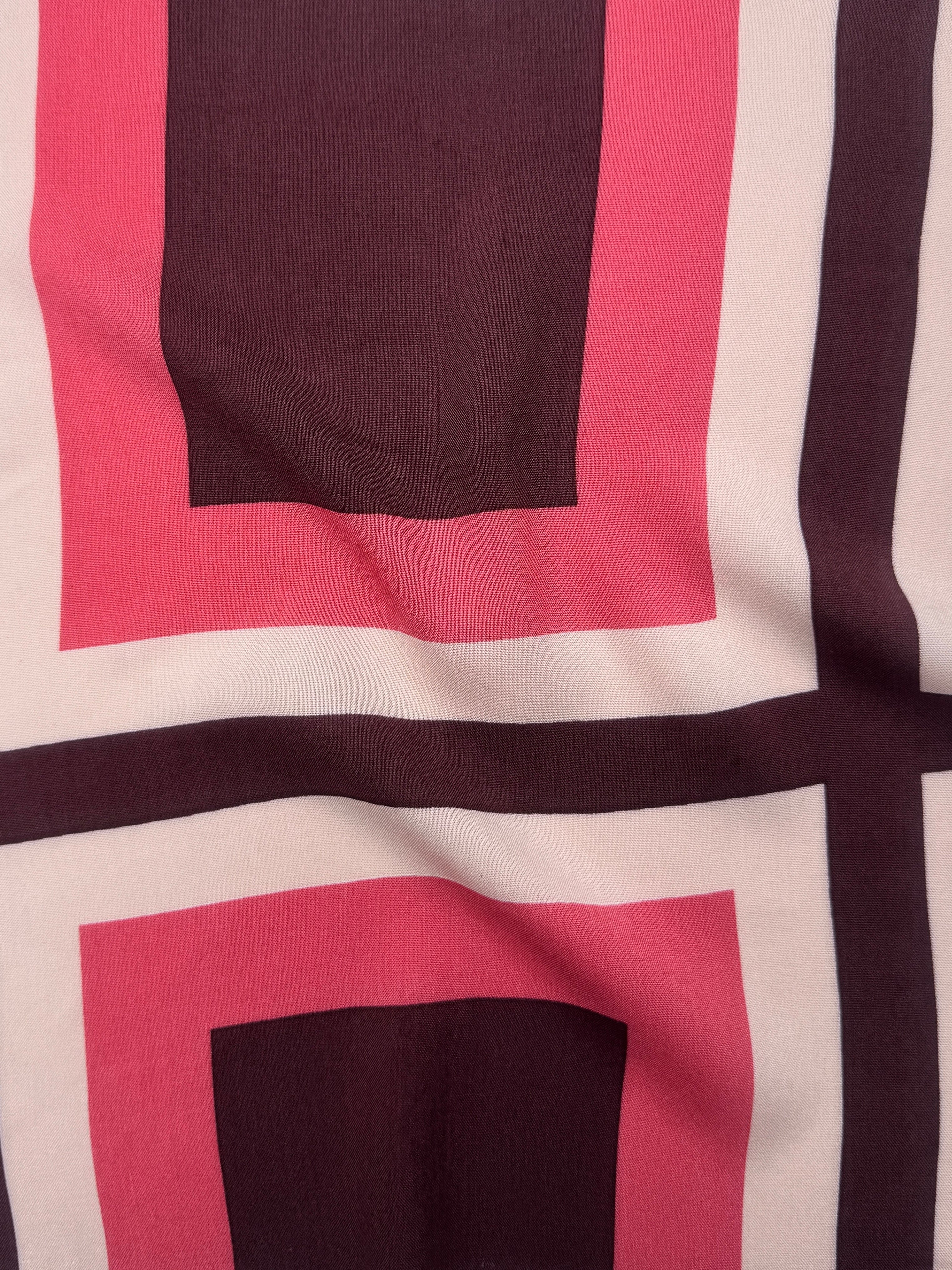 Brown Coral Color Block Rayon Challis, Brown Coral Rayon Challis, Brown Rayon Challis, eco-friendly fabric, pure Rayon Challis fabric, Rayon Challis, Rayon Challis fabric, kiki textiles, sewing