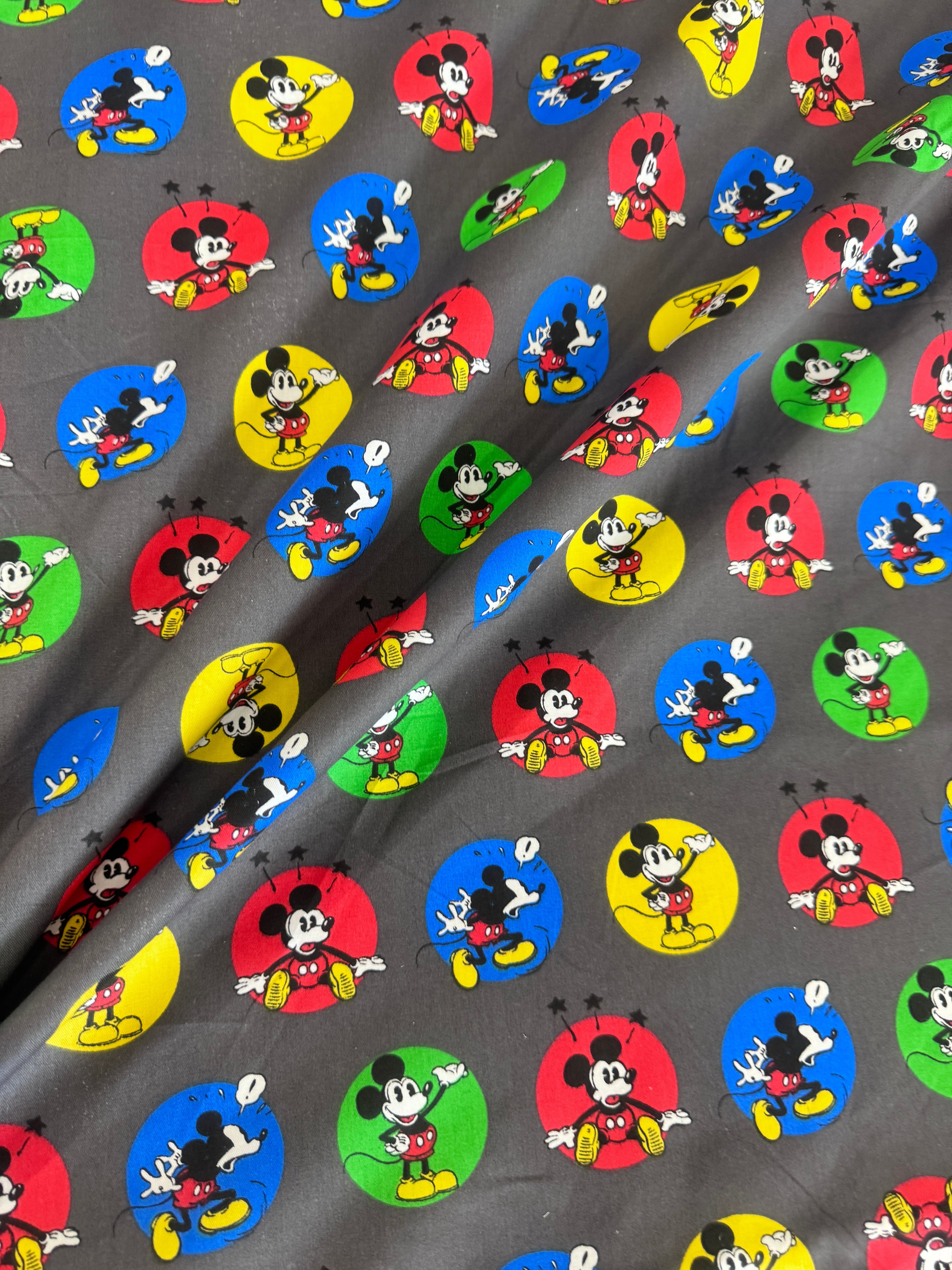 Mickey Mouse Print Cotton, Mickey Mouse Cotton, Organic cotton, Breathable fabric, Lightweight fabric,Fair trade cotton, Cotton yarn, Gauze fabric, Cotton fashion, Tie-dye fabric