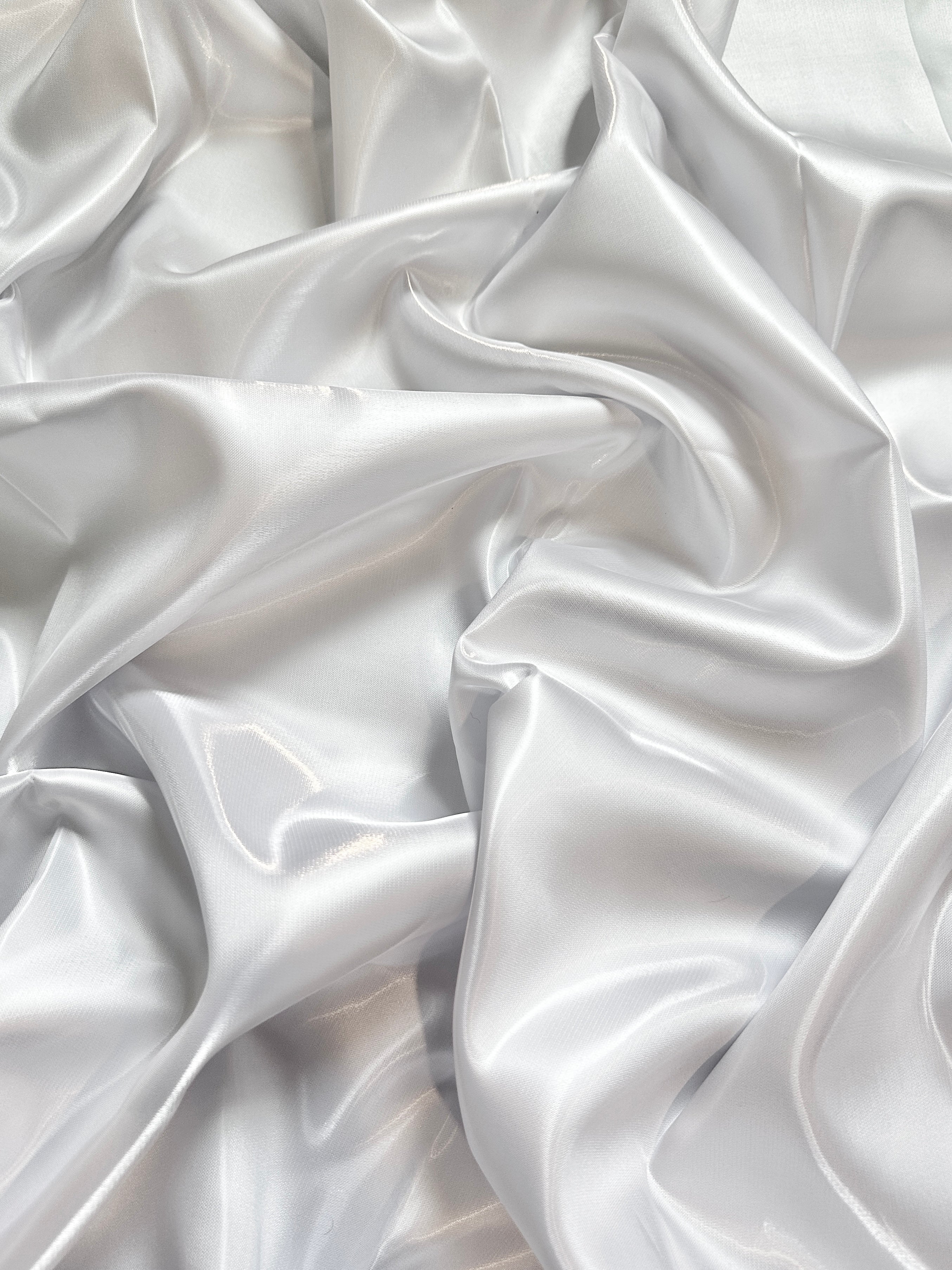 White Liquid Bridal Satin, Luxury Silky Satin, Liquid Bridal Satin, Silky Satin, Premium Stretch Bridal Satin, Satin for Bride, Satin for Women, Satin in Low Price, Cheap Satin, Satin on Sale