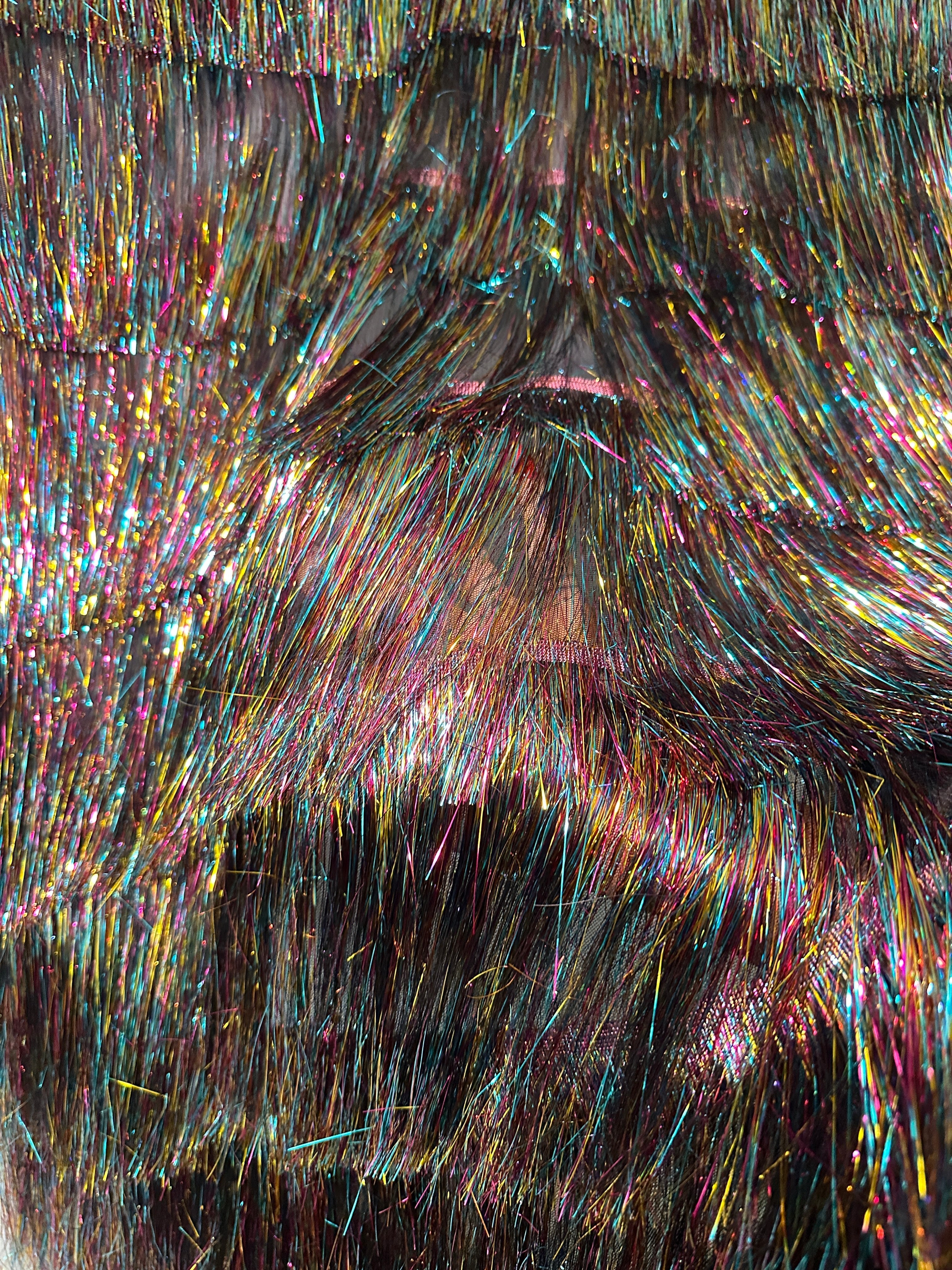 Multicolor Fringe Metallic Mesh Base Fabric, Metallic Mesh Fabric, Mesh Base Fabric, Fashion Textile,Party Dress Material, Craft Fabric