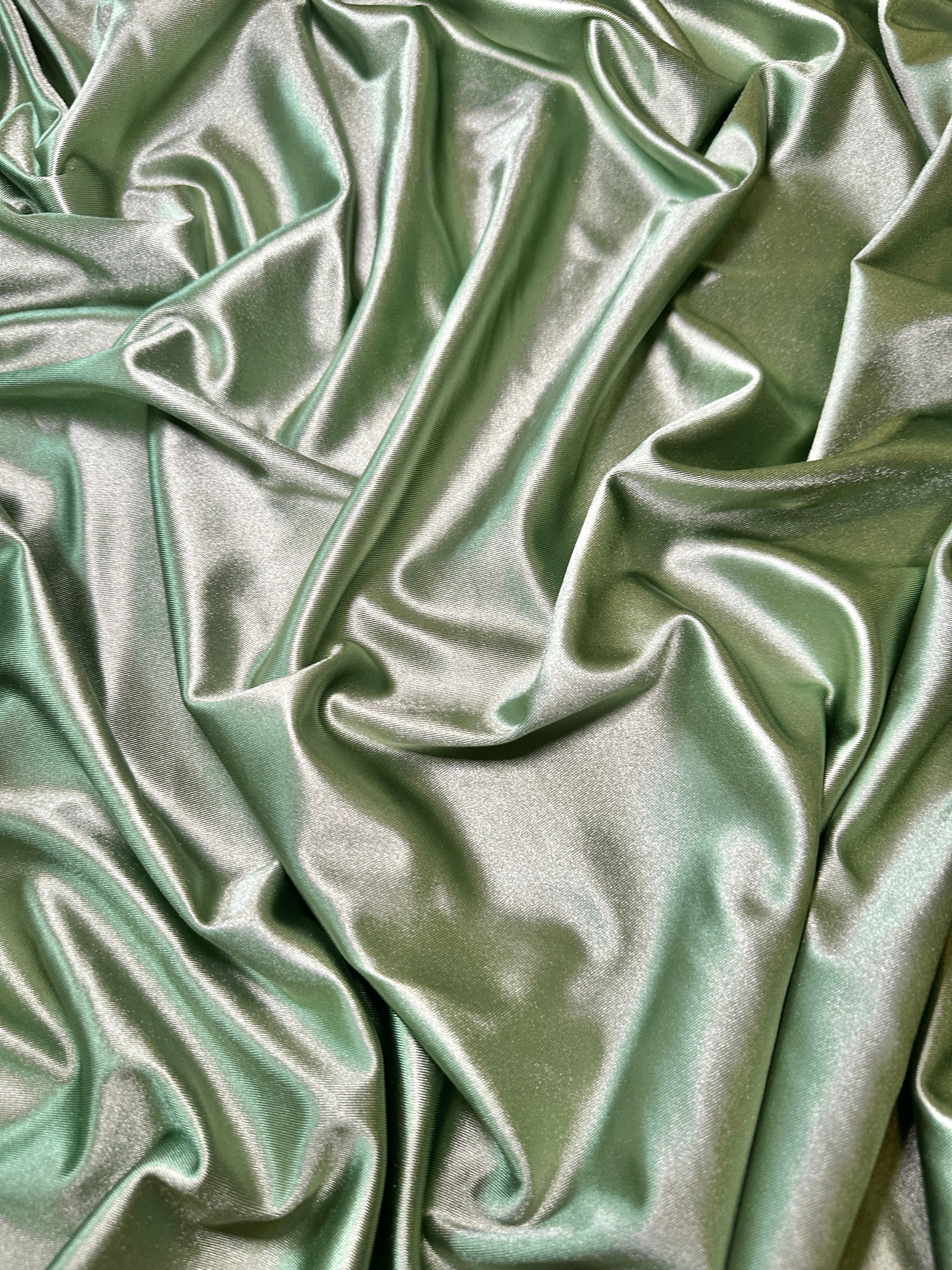 Sage Green Shiny Nylon Spandex, Sage Green Spandex, Nylon Spandex, Shiny Spandex, Stretch Fabric, 4 way stretch fabric, Fabric on Sale, Activewear Fabric, Polyester Fabric