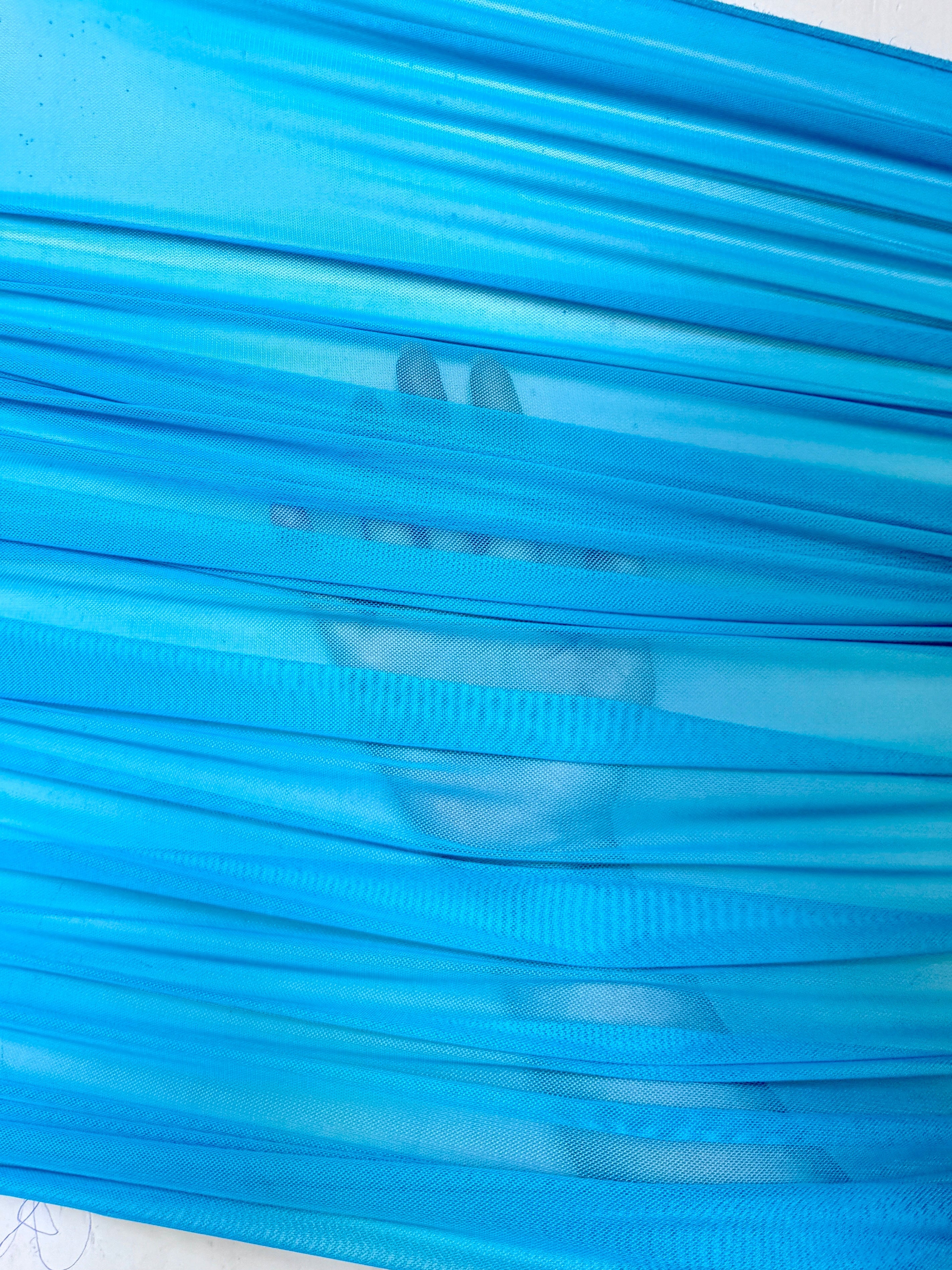 turquoise 4way stretch power mesh, blue power mesh, light blue power mesh, sky blue power mesh