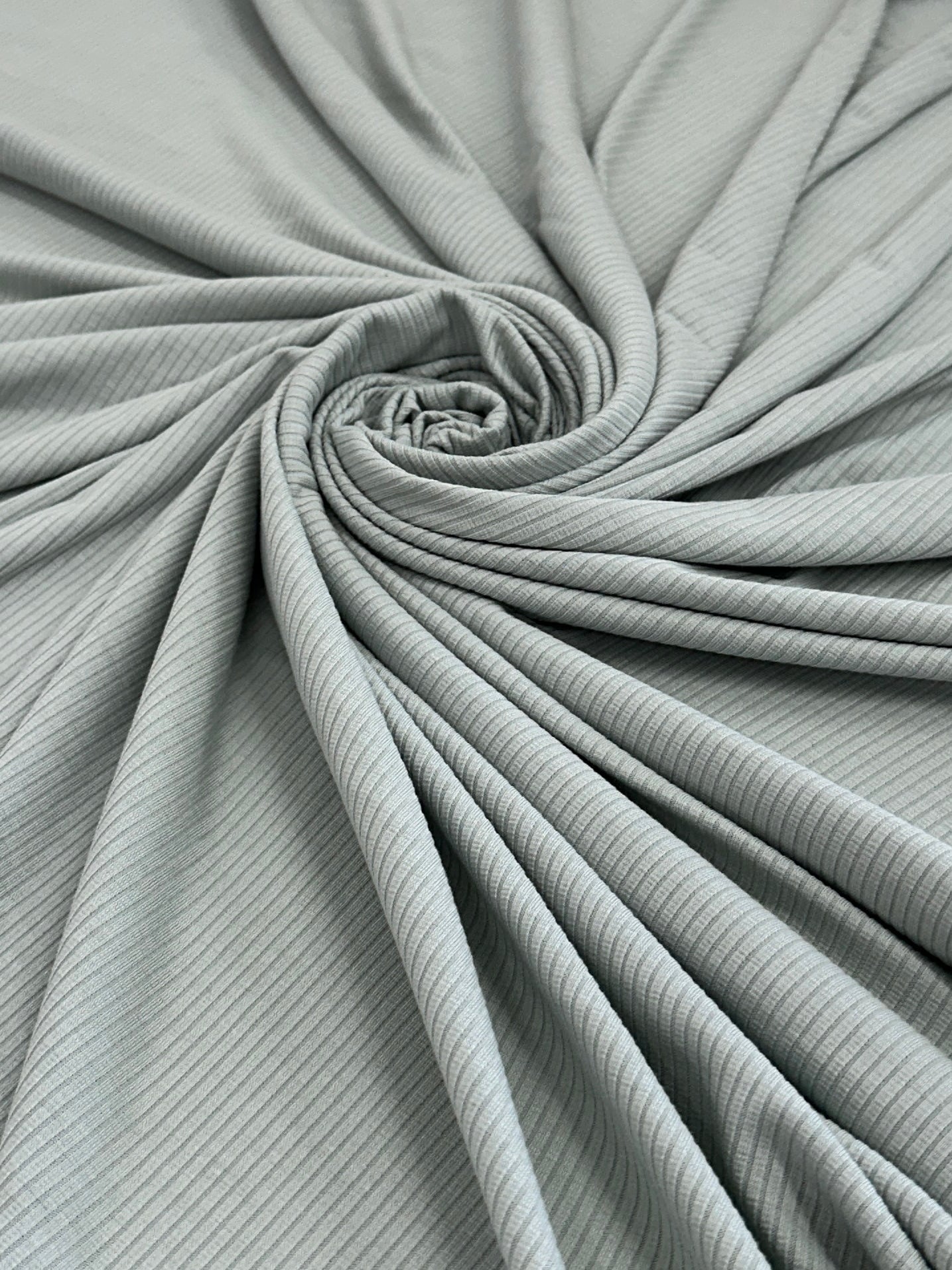 Sage Green Solid Rib Knit, Jersey Knit, 4 Way Stretch Fabric, Chunky Knit, Knit Fabric by the Yard, Spandex Fabric, Textured Knit