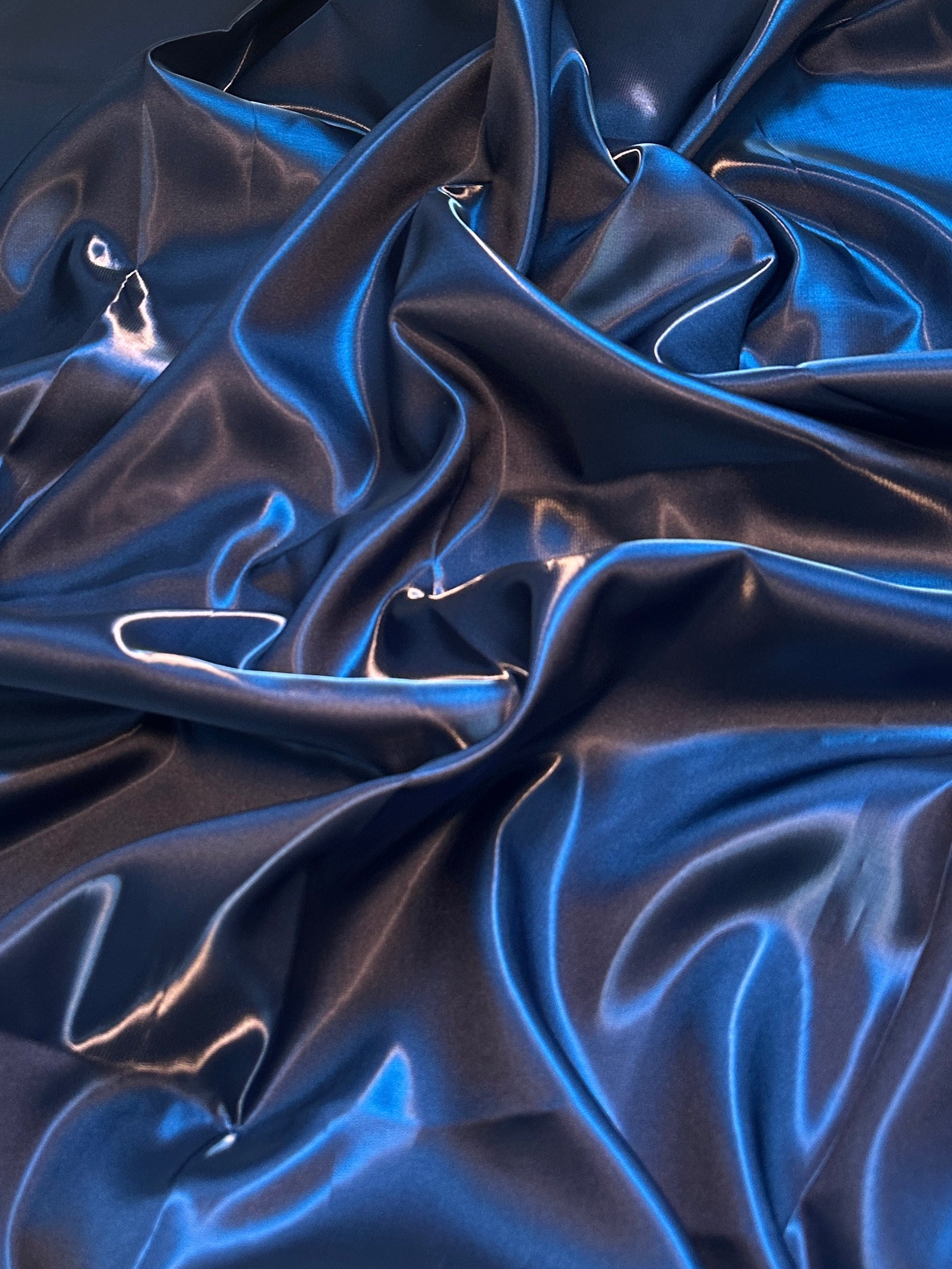 Navy Blue Liquid Bridal Satin, Luxury Silky Satin, Liquid Bridal Satin, Silky Satin, Premium Stretch Bridal Satin, Satin for Bride, Satin for Women, Satin in Low Price, Cheap Satin, Satin on Sale