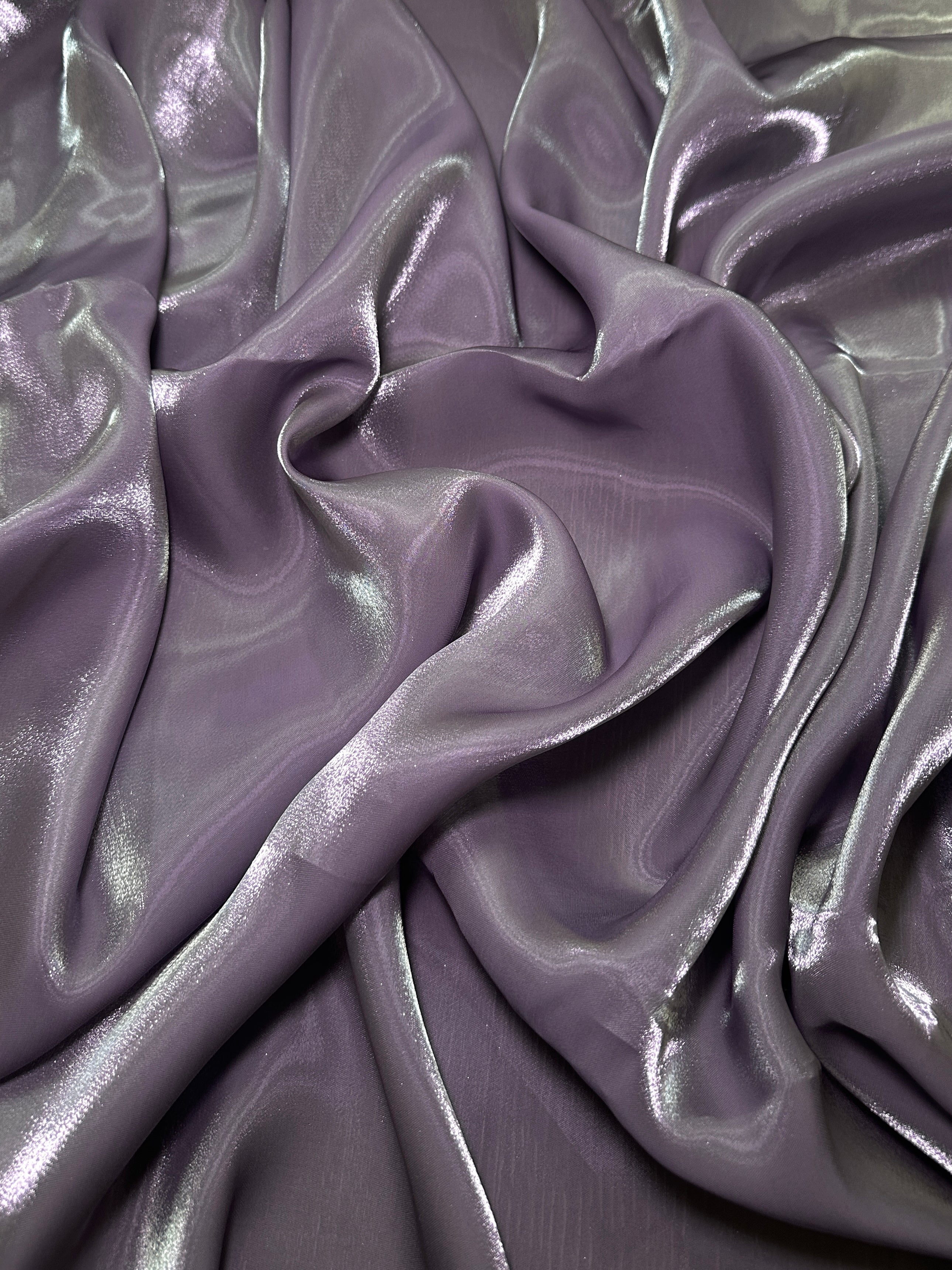 Dusty Lavender Water Liquid Shimmery Chiffon, Premium Glittery Chiffon, Wet Chiffon, Shimmery Chiffon, Fancy fabric, Luxurious liquid fabric, Chiffon for women
