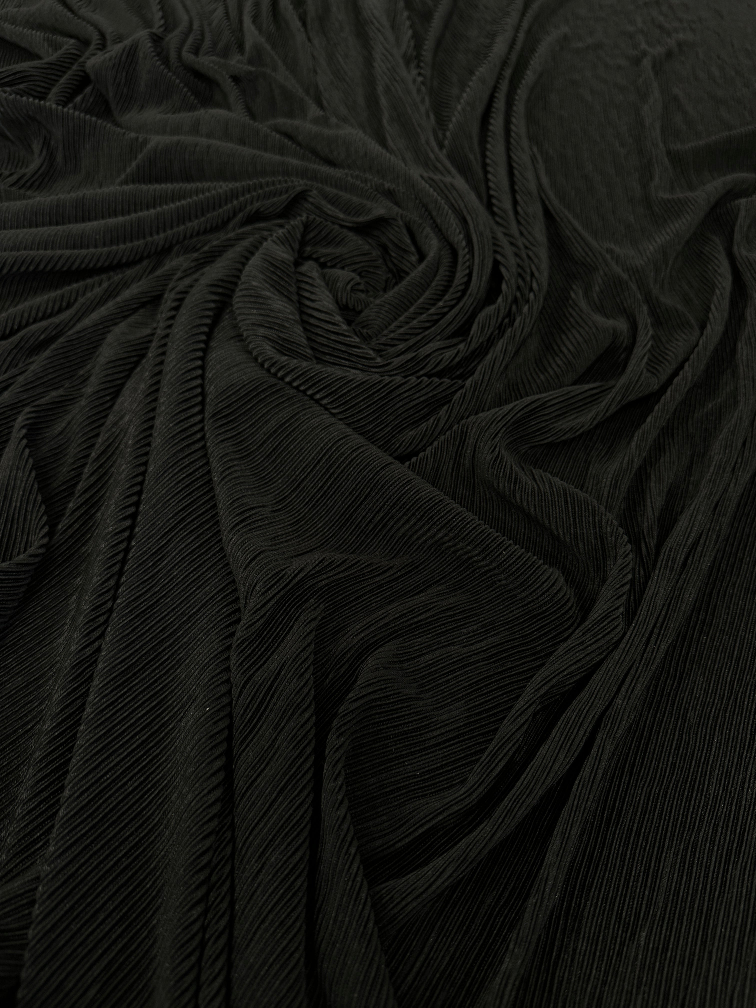 Black Pleated Knit, Black knit, knit for woman, premium knit, knit in low price, knit on sale, knit on discount, knit for dresses