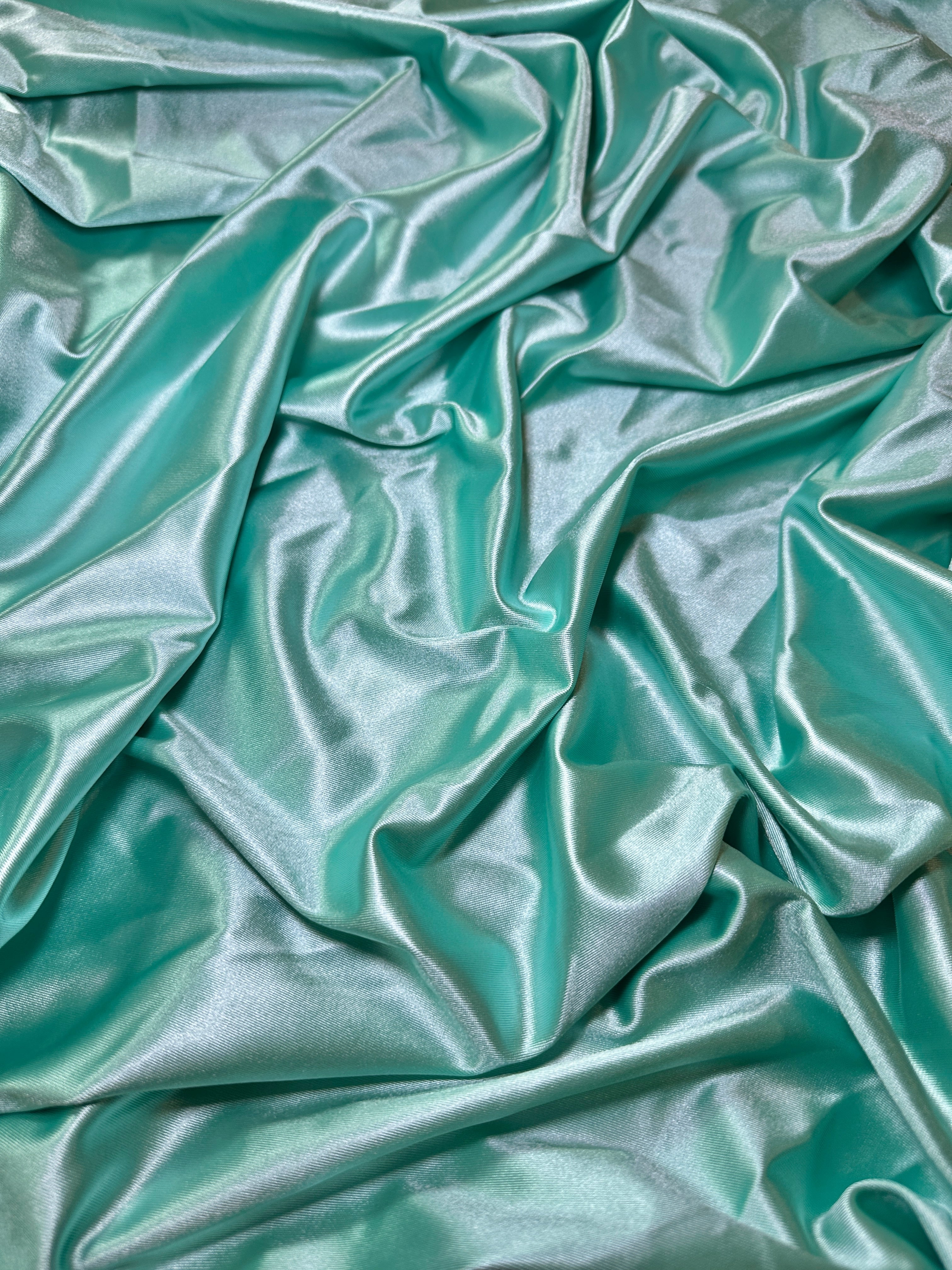 Mint Shiny Nylon Spandex, Mint Spandex, Nylon Spandex, Shiny Spandex, Stretch Fabric, 4 way stretch fabric, Fabric on Sale, Activewear Fabric, Polyester Fabric